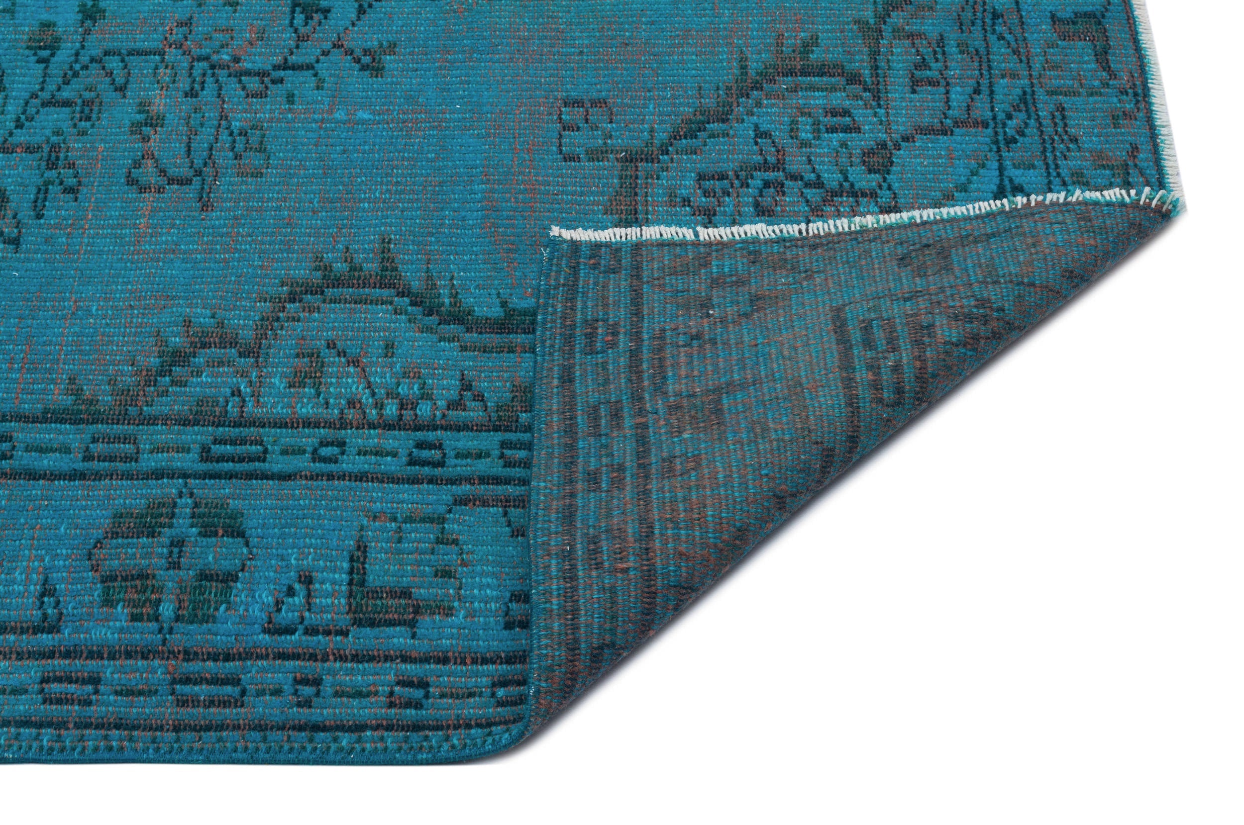Atina Turquoise Vintage Wool Handmade Area Rug 5'1" x 7'9"