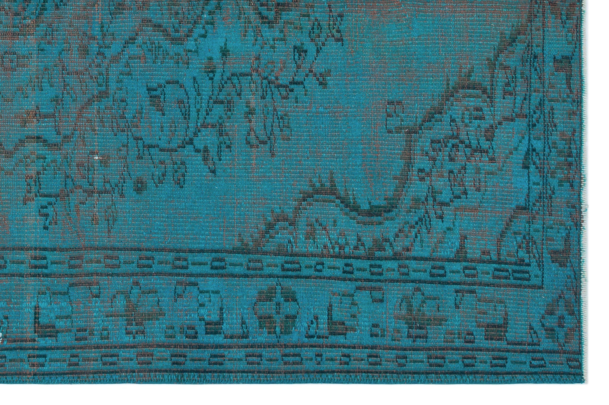 Atina Turquoise Vintage Wool Handmade Area Rug 5'1" x 7'9"