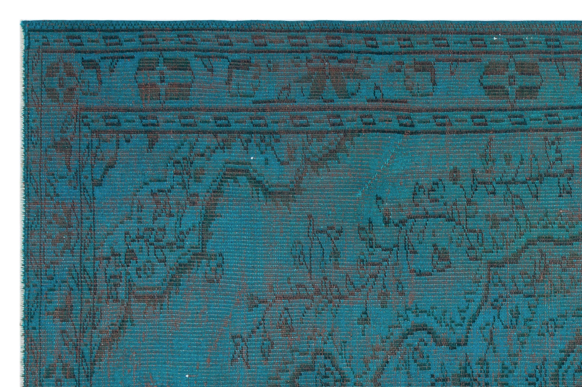 Atina Turquoise Vintage Wool Handmade Area Rug 5'1" x 7'9"