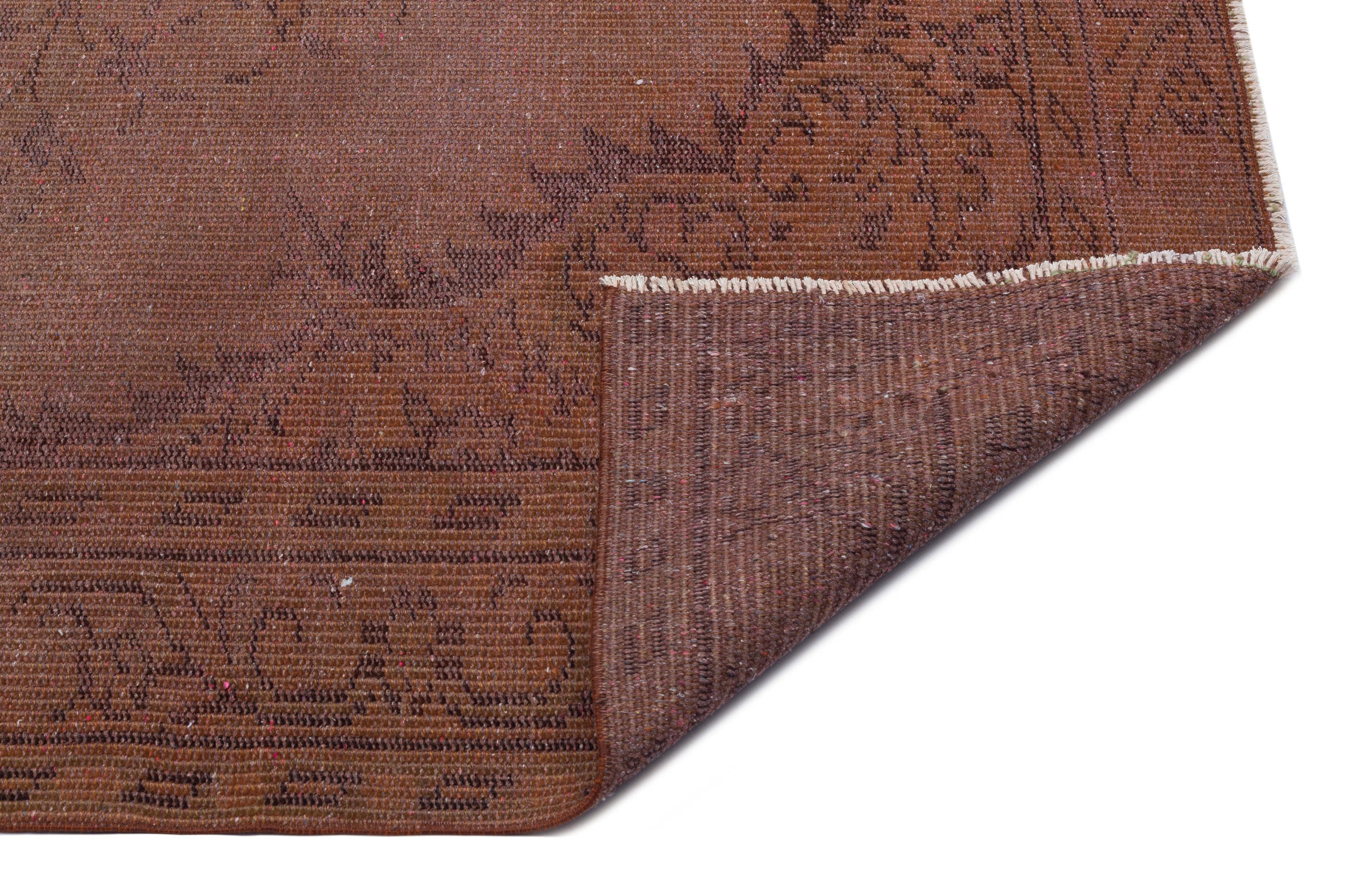 Atina Brown Vintage Wool Handmade Area Rug 5'7" x 8'8"