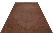 Atina Brown Vintage Wool Handmade Area Rug 5'7" x 8'8"
