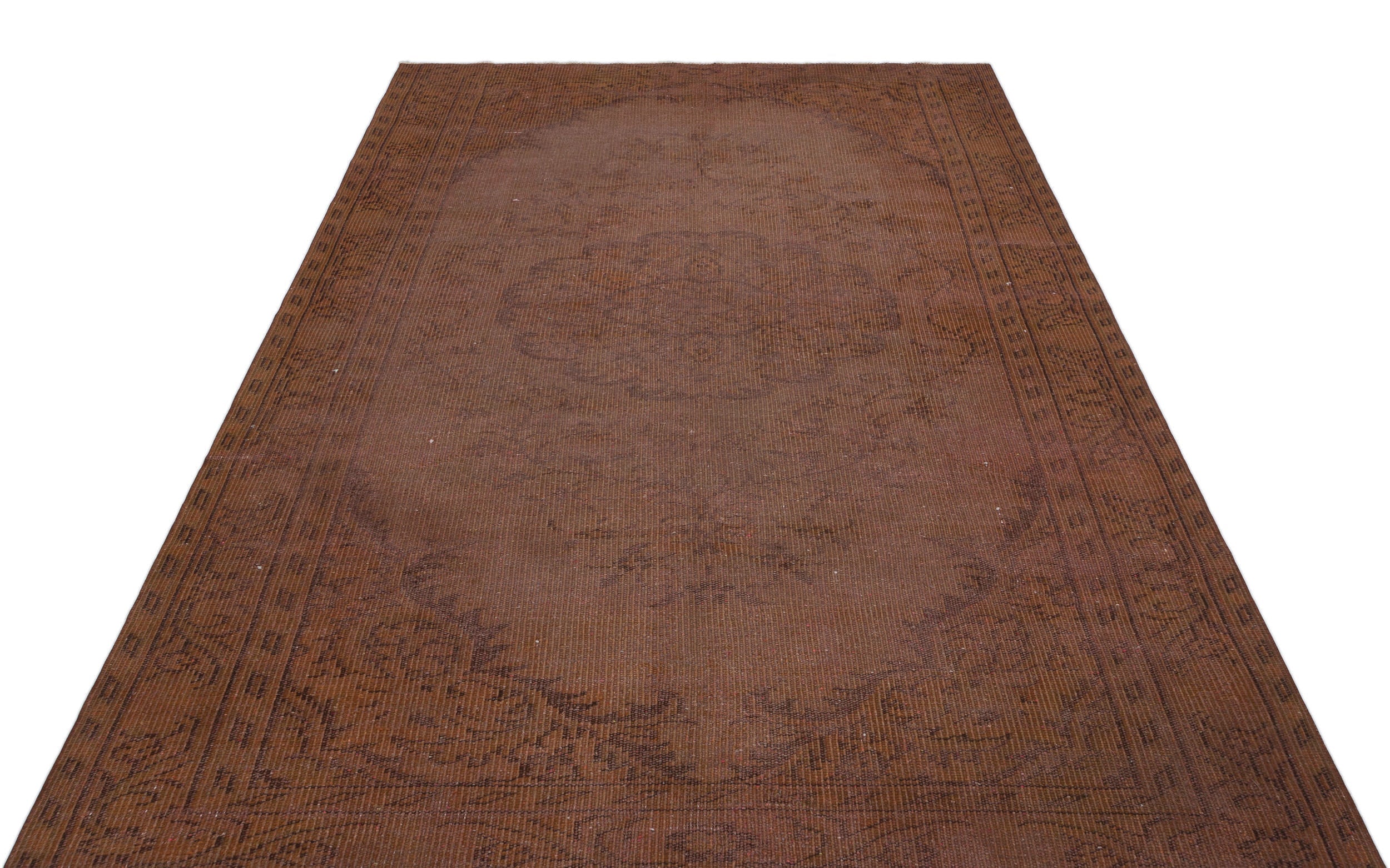 Atina Brown Vintage Wool Handmade Area Rug 5'7" x 8'8"
