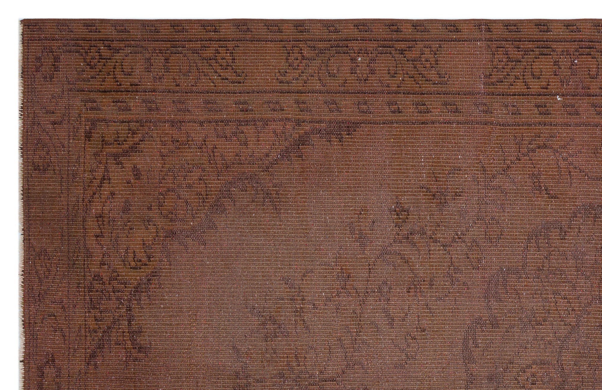 Atina Brown Vintage Wool Handmade Area Rug 5'7" x 8'8"