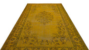 Atina Yellow Vintage Wool Handmade Area Rug 6'5" x 9'8"