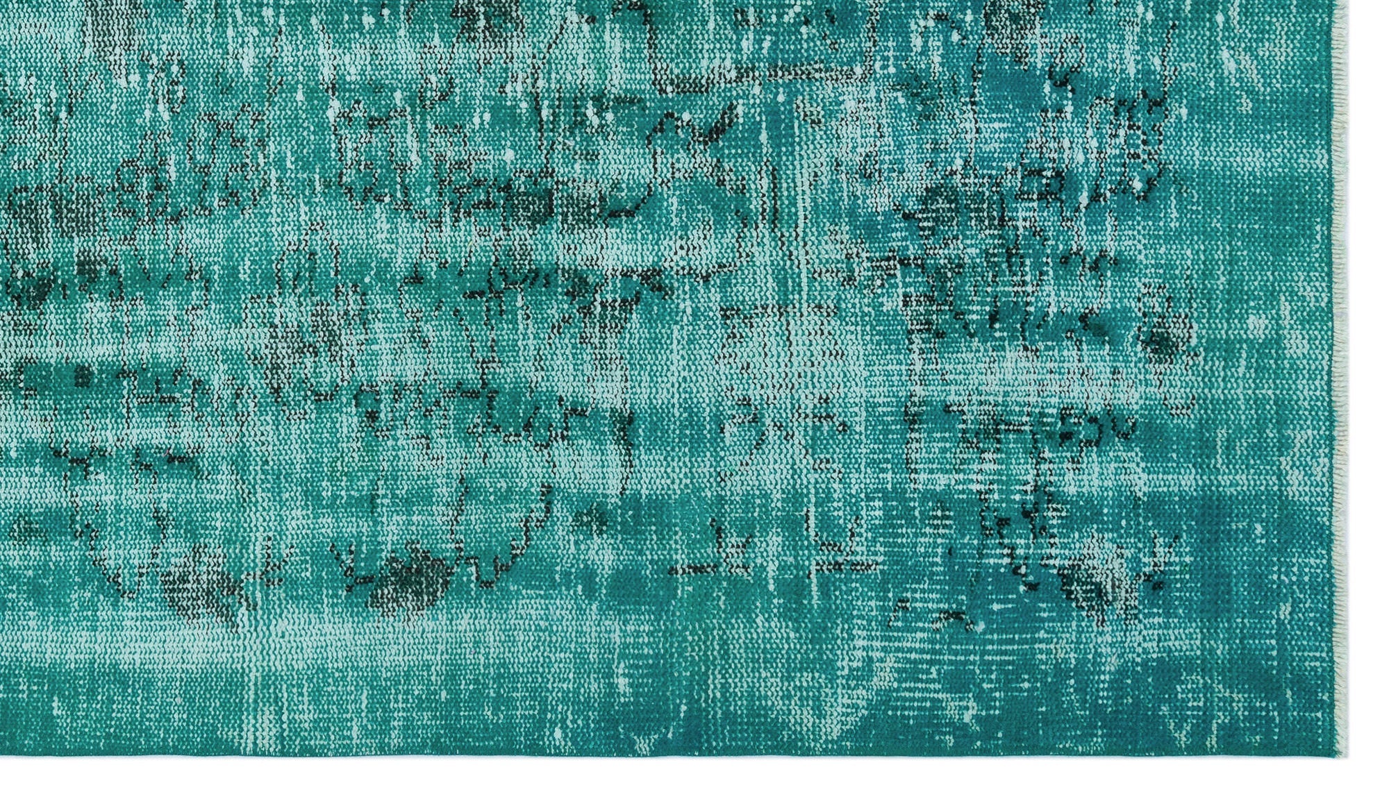 Atina Turquoise Vintage Wool Handmade Area Rug 4'0" x 6'11"