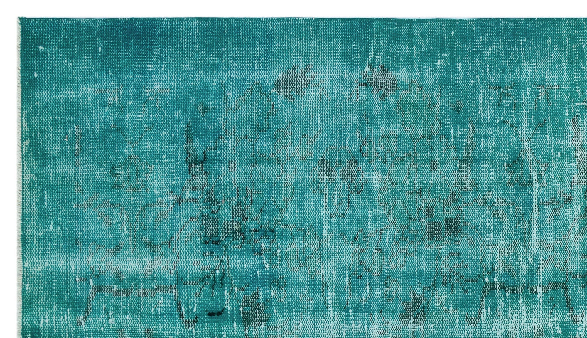 Atina Turquoise Vintage Wool Handmade Area Rug 4'0" x 6'11"