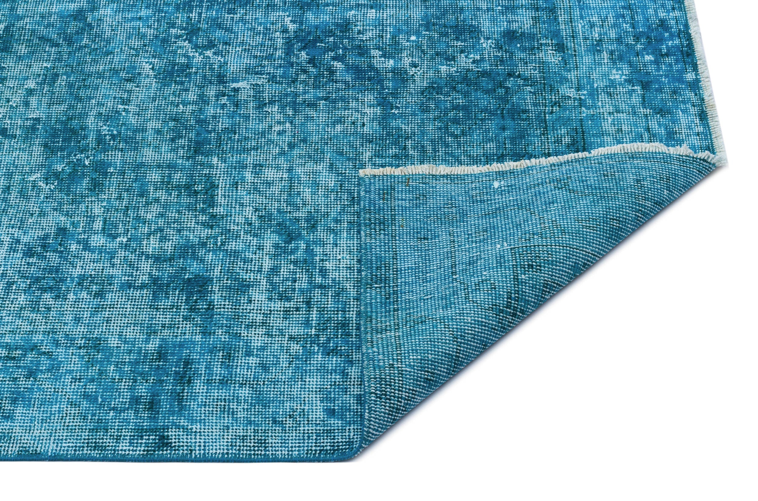 Atina Turquoise Vintage Wool Handmade Area Rug 3'8" x 7'2"