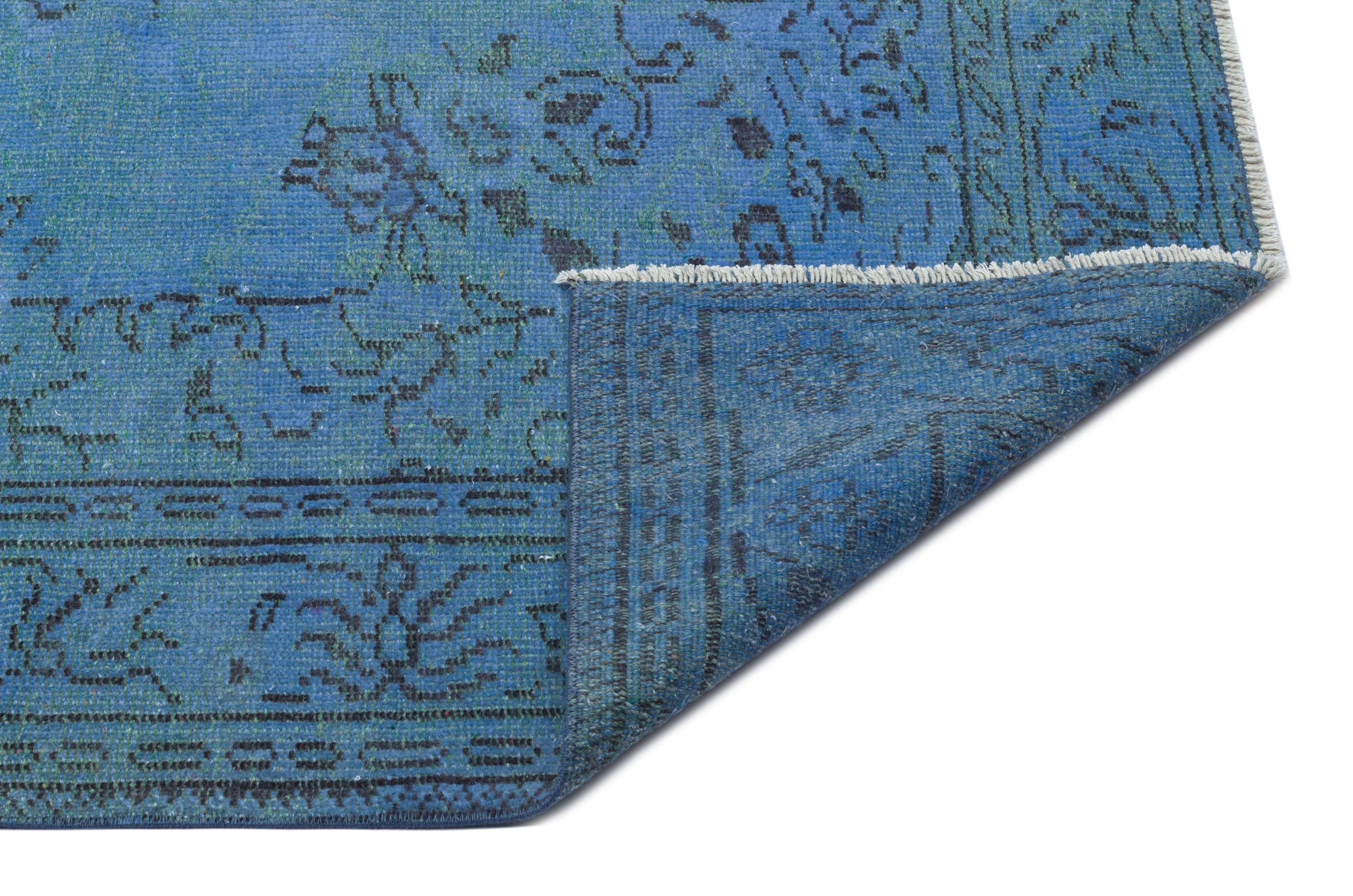 Atina Blue Vintage Wool Handmade Area Rug 5'11" x 9'7"