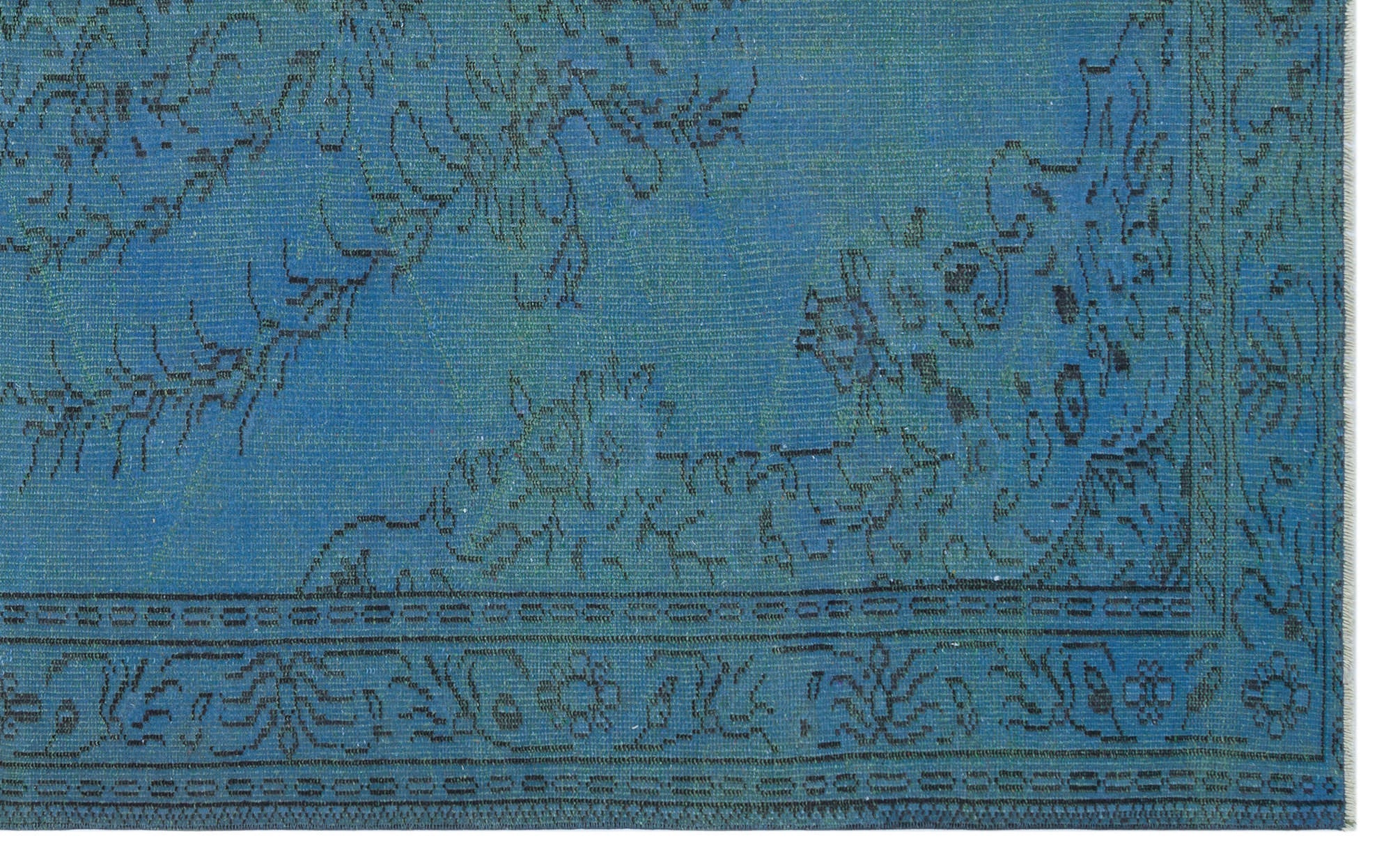 Atina Blue Vintage Wool Handmade Area Rug 5'11" x 9'7"