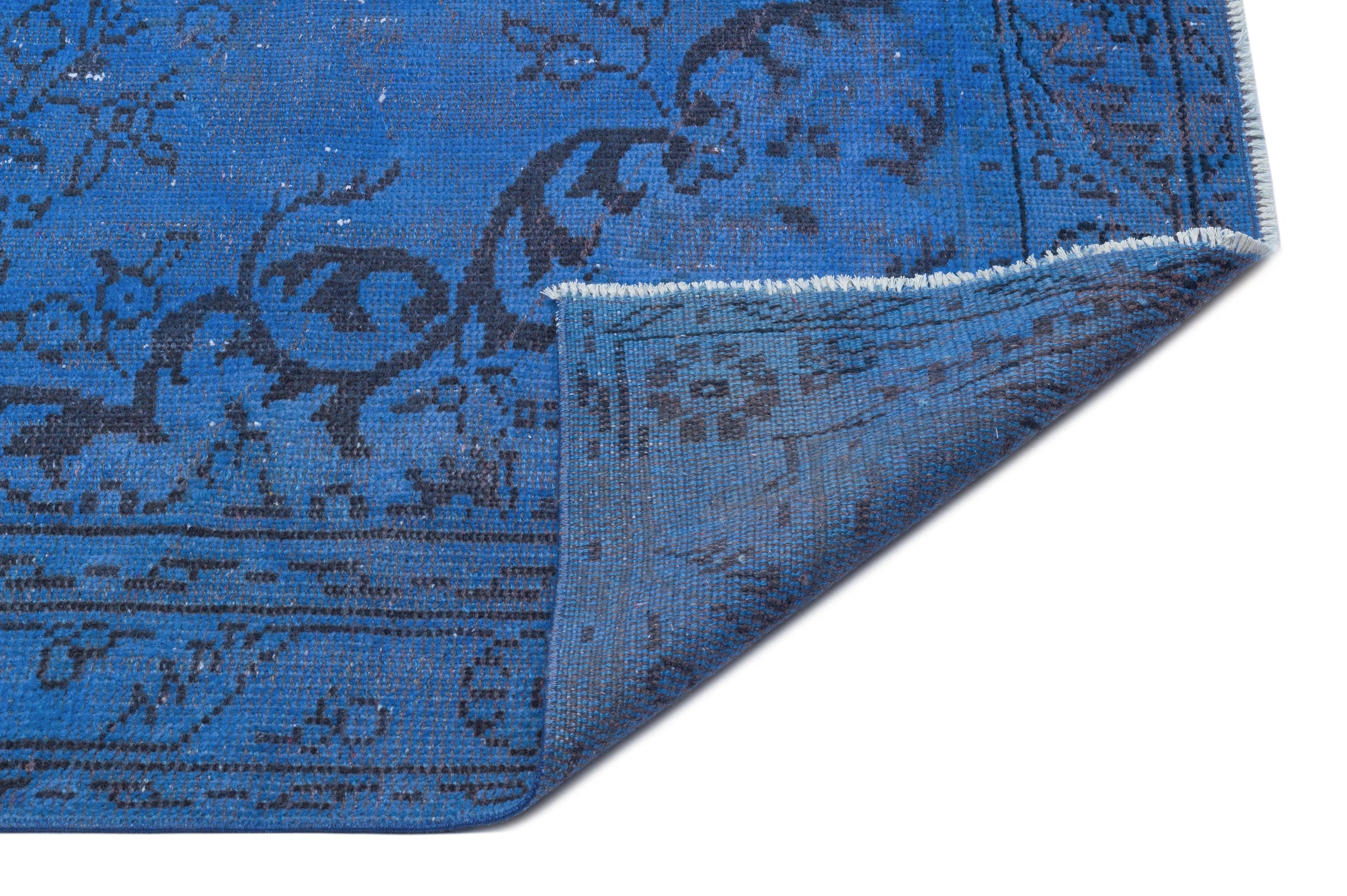 Atina Blue Vintage Wool Handmade Area Rug 5'4" x 9'2"