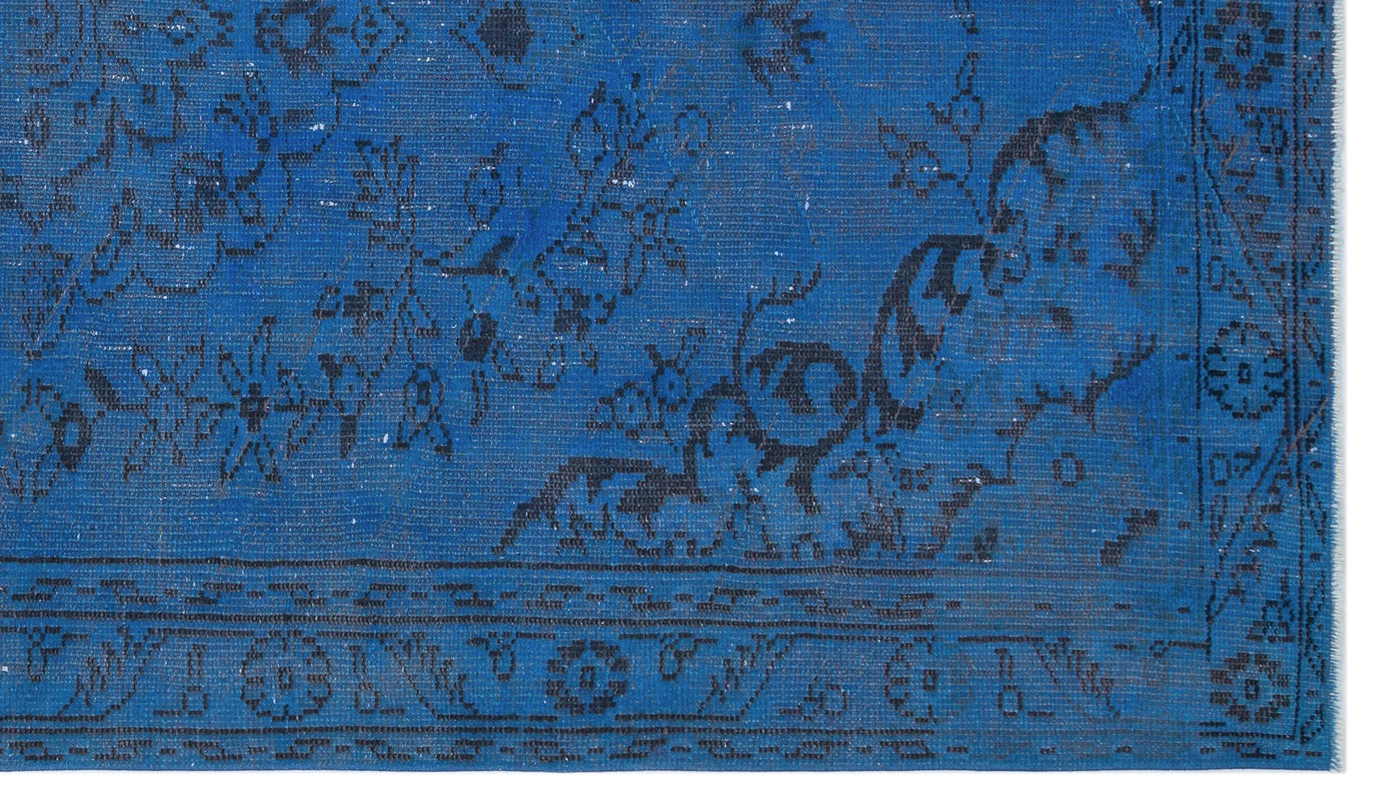 Atina Blue Vintage Wool Handmade Area Rug 5'4" x 9'2"