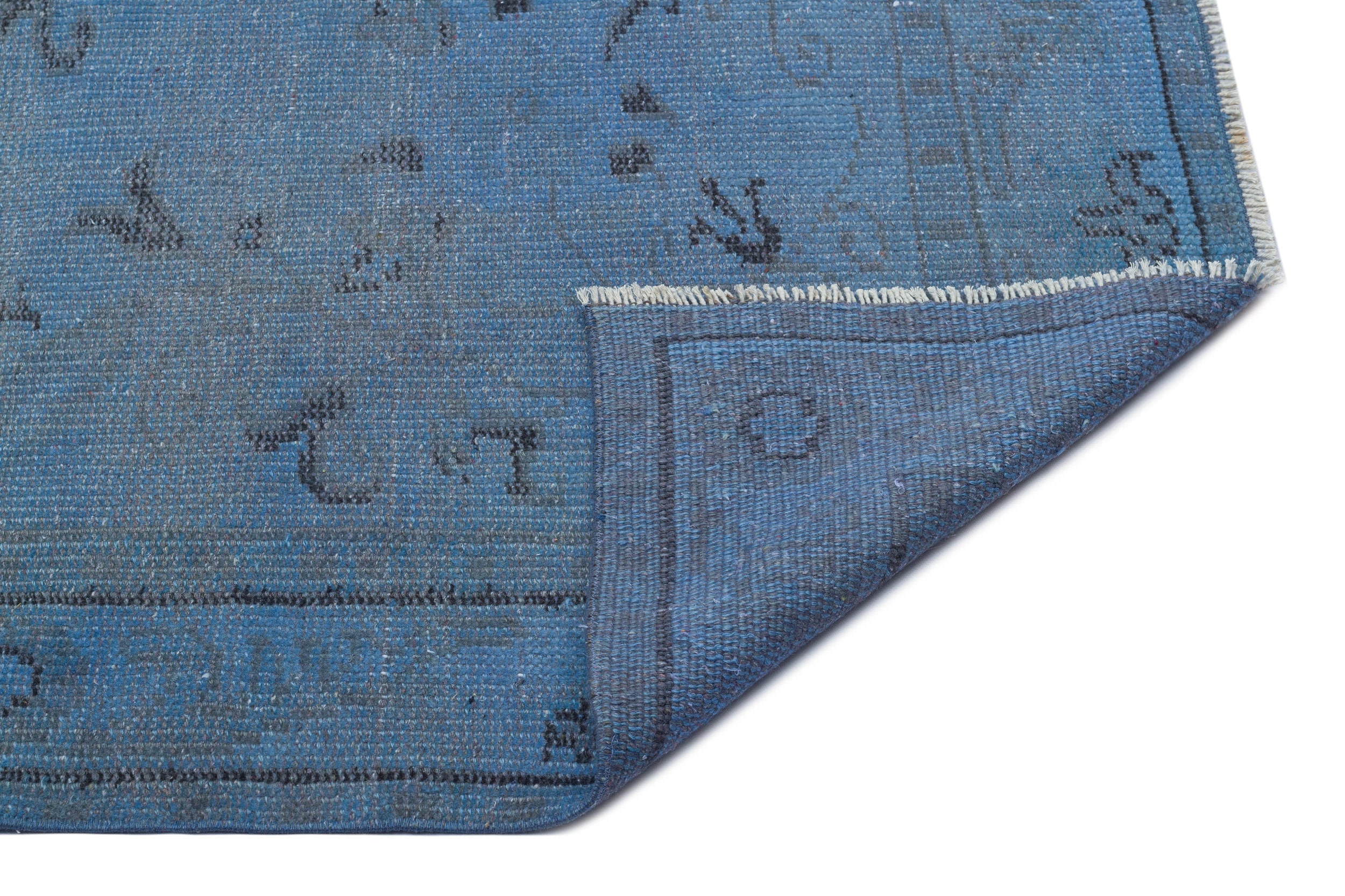 Atina Blue Vintage Wool Handmade Area Rug 5'7" x 9'0"
