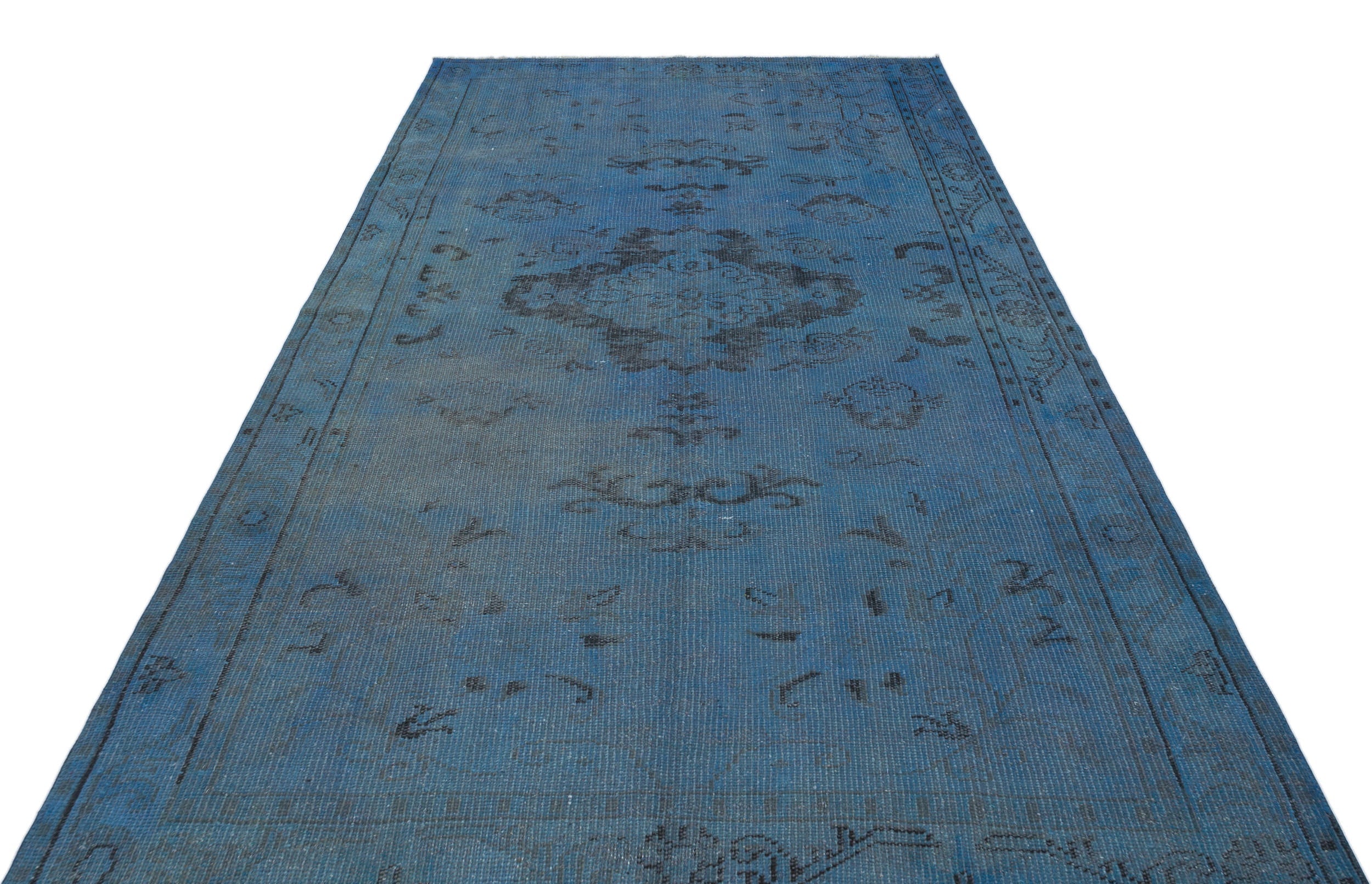 Atina Blue Vintage Wool Handmade Area Rug 5'7" x 9'0"