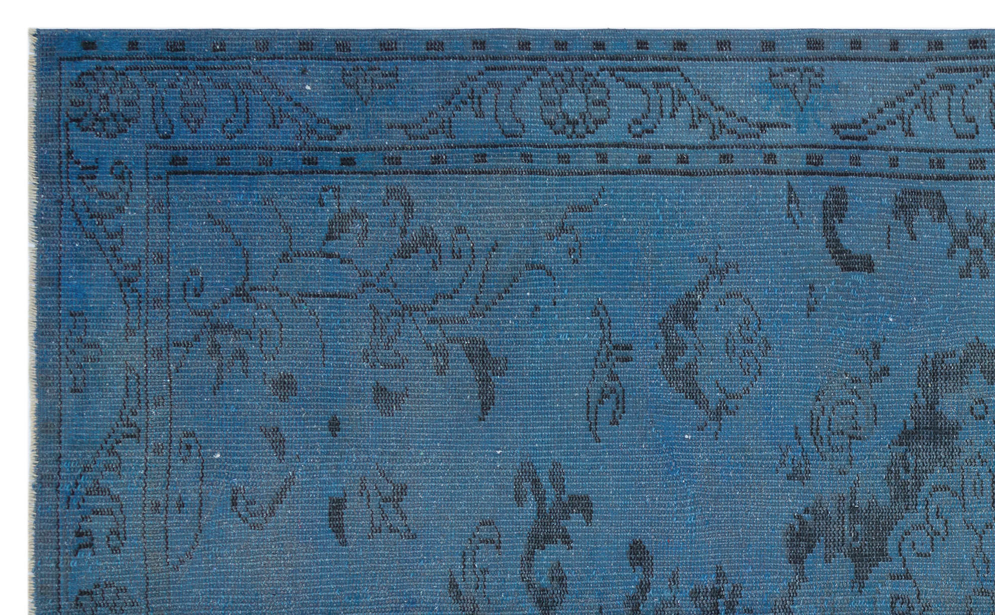 Atina Blue Vintage Wool Handmade Area Rug 5'7" x 9'0"