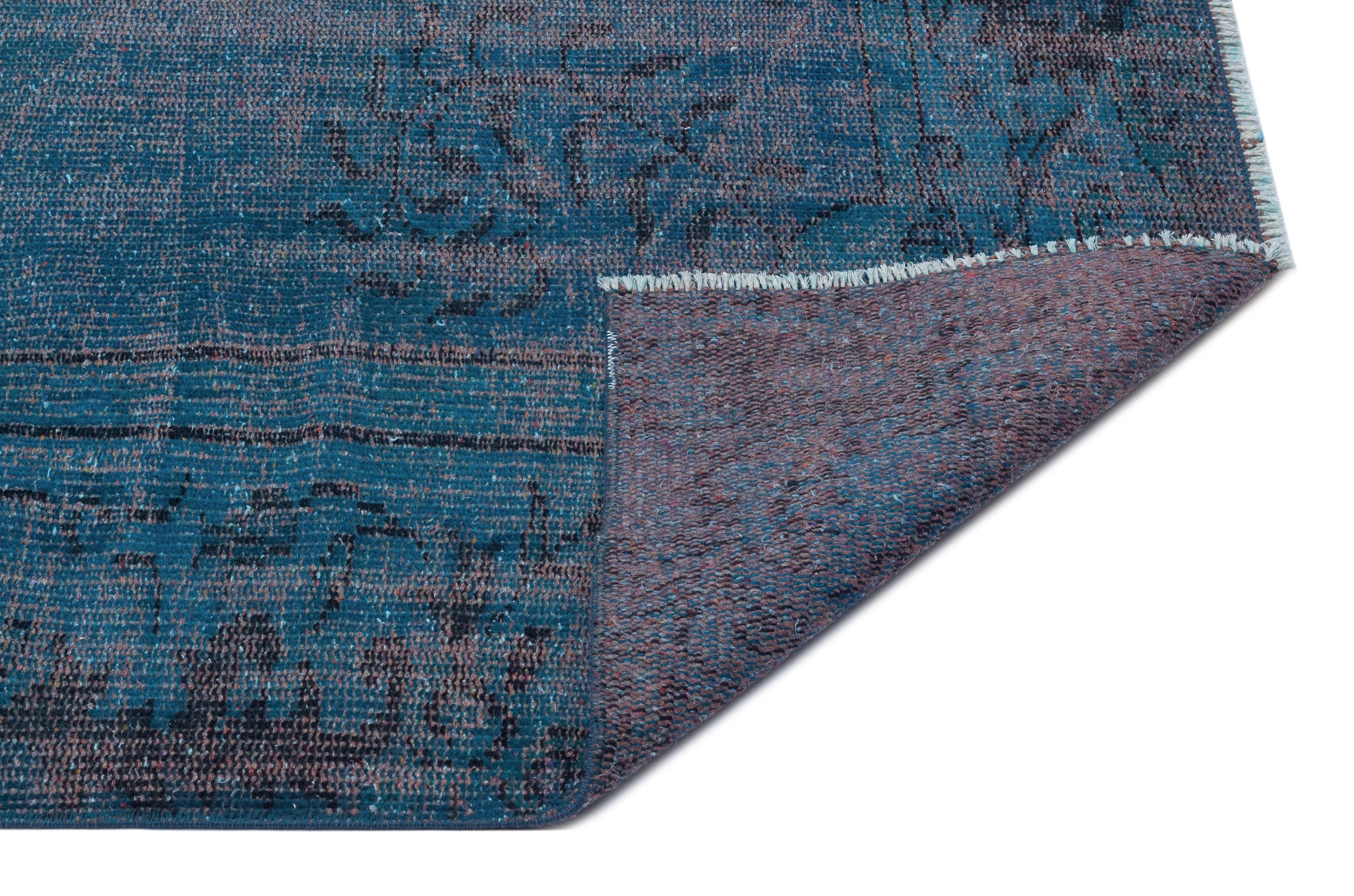 Atina Blue Vintage Wool Handmade Area Rug 5'3" x 9'1"
