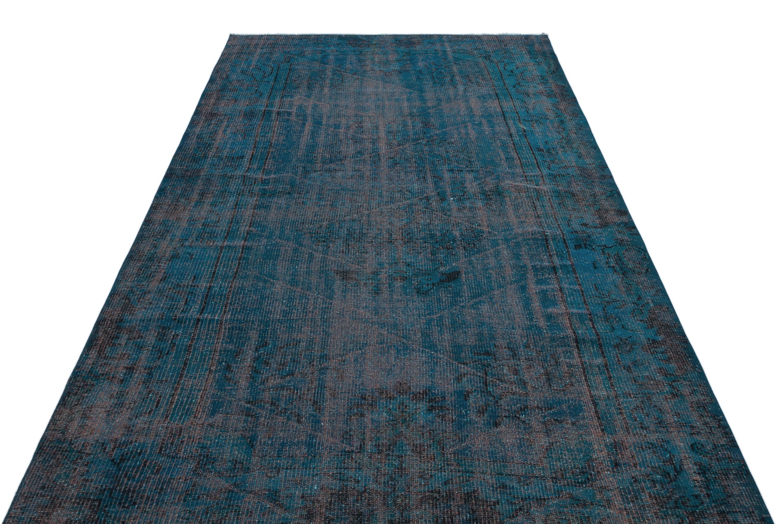 Atina Blue Vintage Wool Handmade Area Rug 5'3" x 9'1"