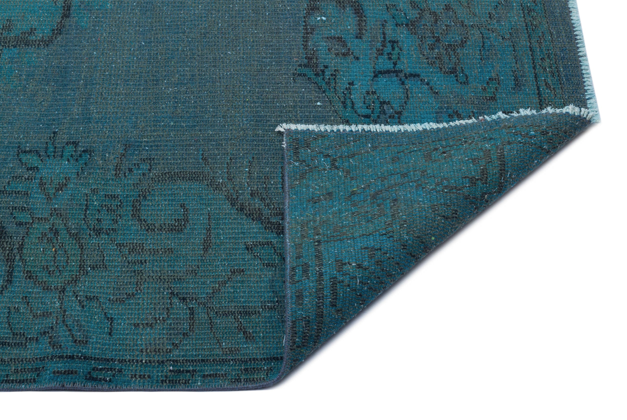 Atina Green Vintage Wool Handmade Area Rug 5'3" x 8'6"