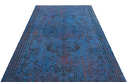 Atina Blue Vintage Wool Handmade Area Rug 5'3" x 8'0"