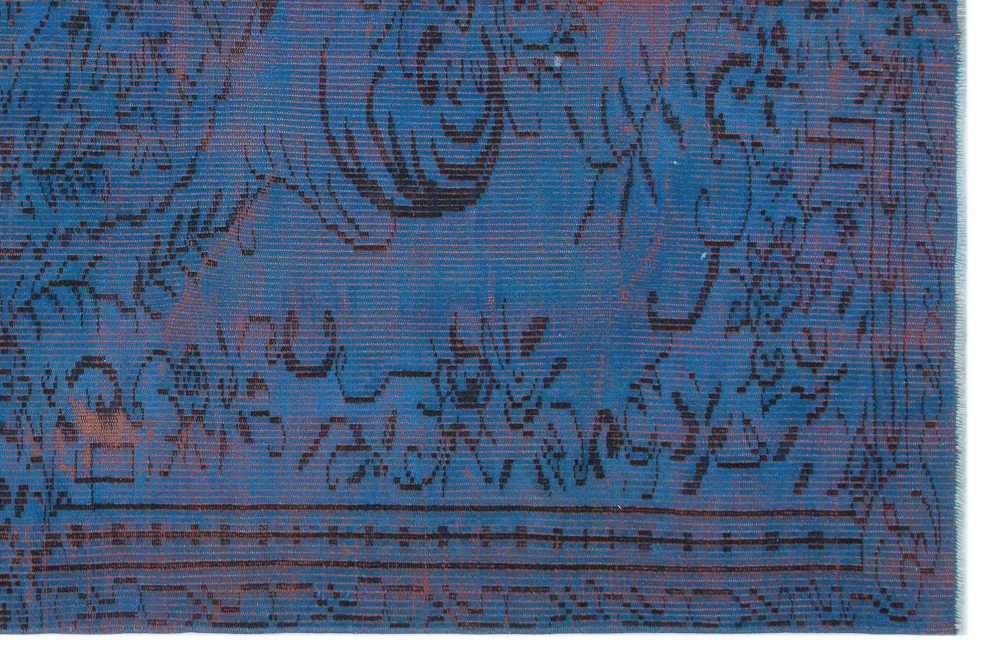 Atina Blue Vintage Wool Handmade Area Rug 5'3" x 8'0"