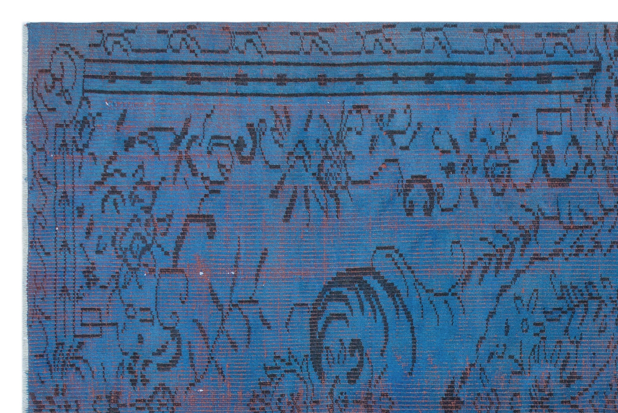 Atina Blue Vintage Wool Handmade Area Rug 5'3" x 8'0"