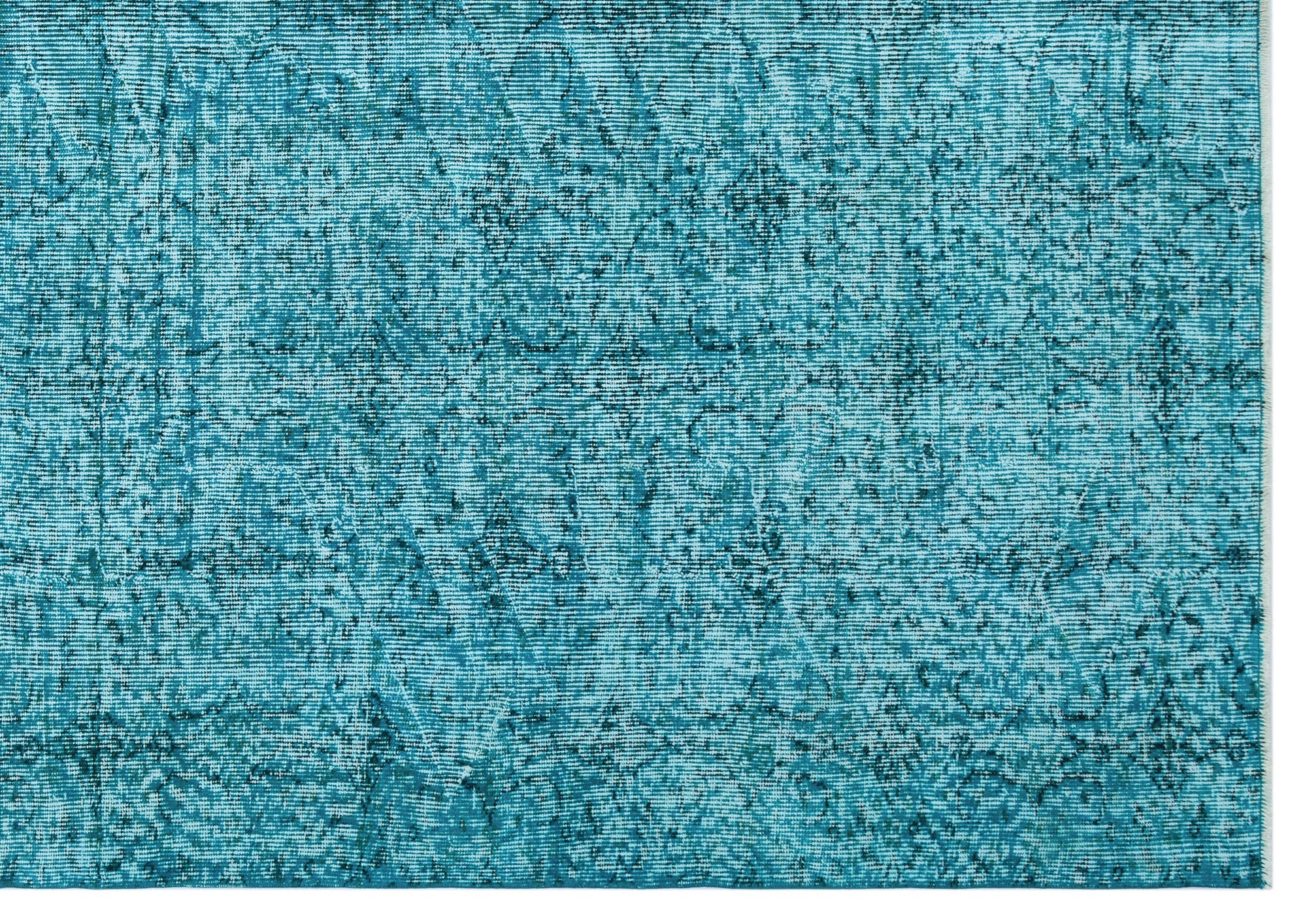Atina Turquoise Vintage Wool Handmade Area Rug 6'9" x 9'6"