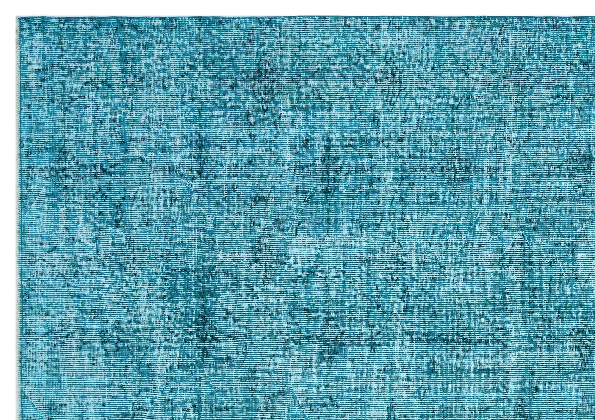 Atina Turquoise Vintage Wool Handmade Area Rug 6'9" x 9'6"