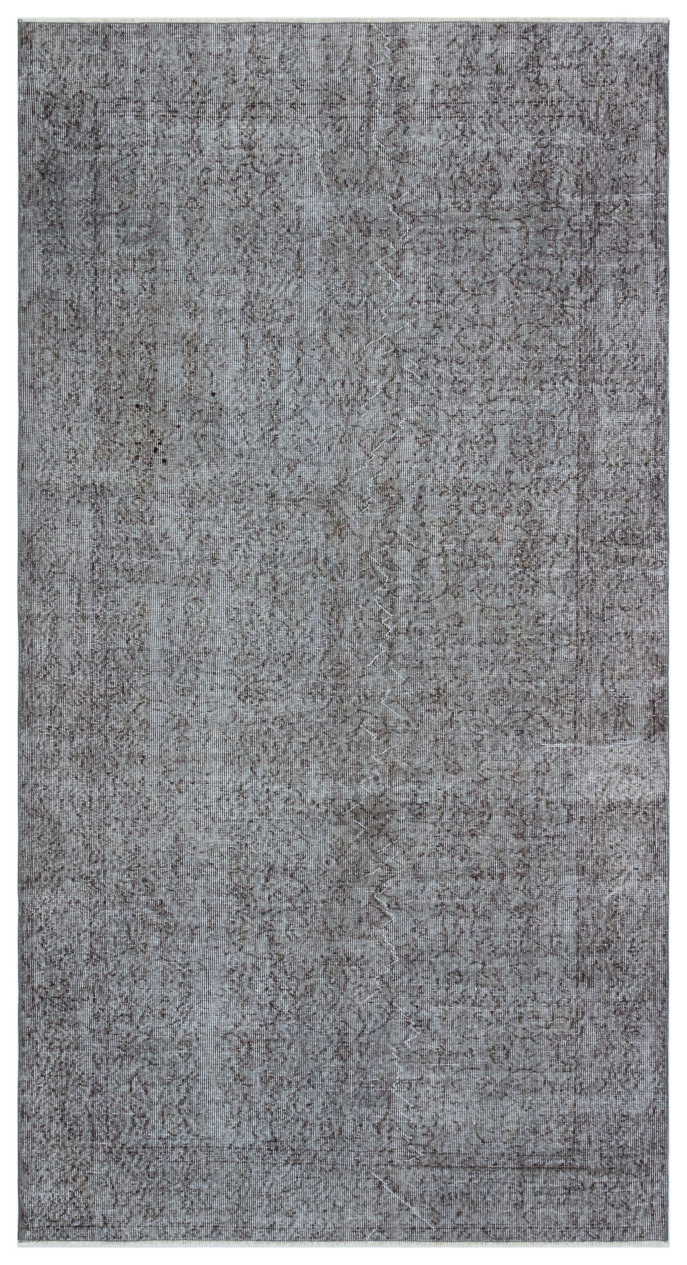 Atina Grey Vintage Wool Handmade Area Rug 5'10" x 7'4"