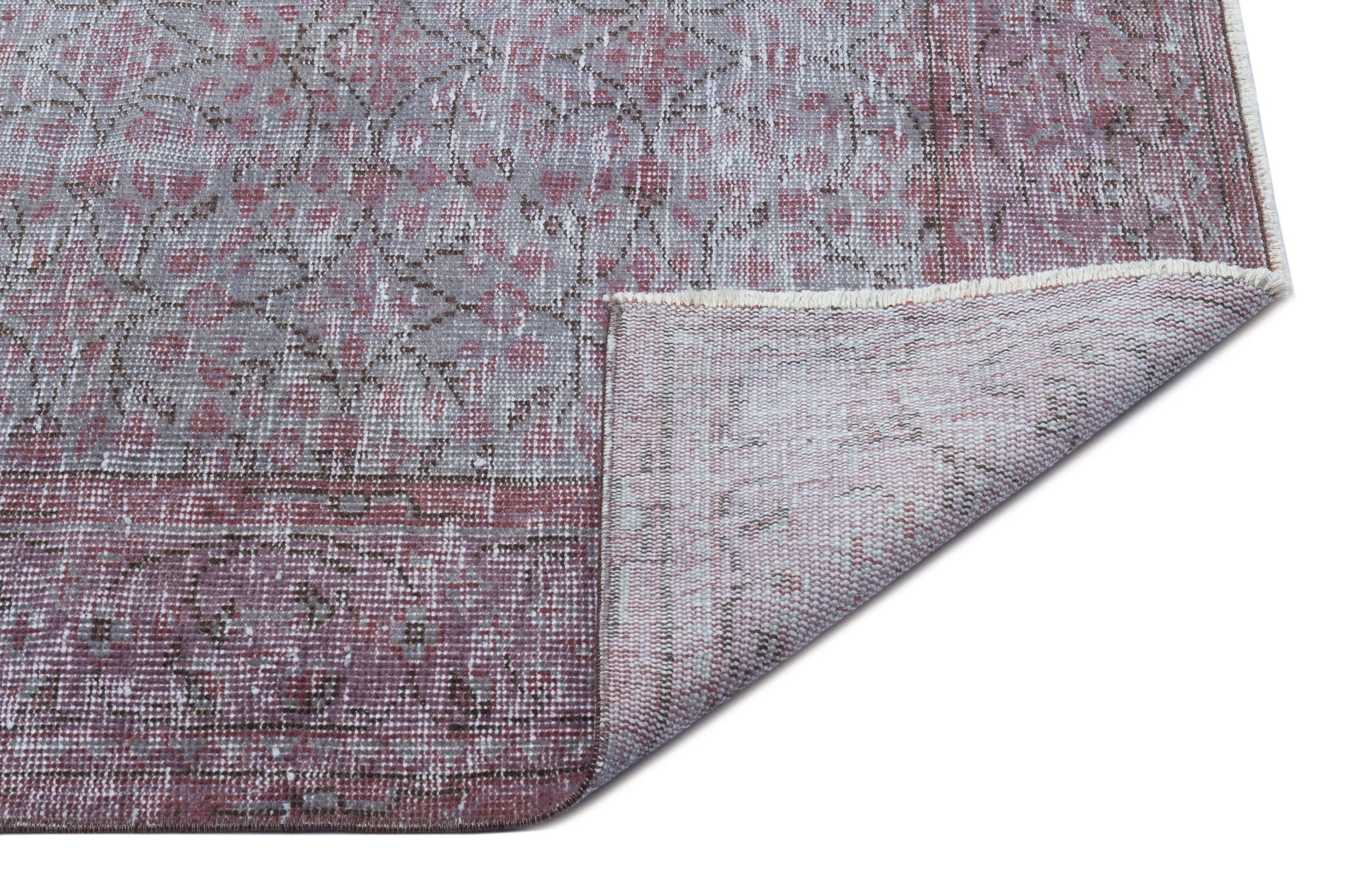 Atina Grey Vintage Wool Handmade Area Rug 5'11" x 9'5"