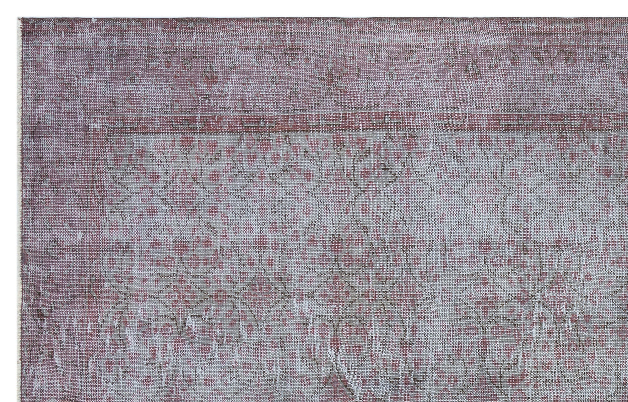Atina Grey Vintage Wool Handmade Area Rug 5'11" x 9'5"