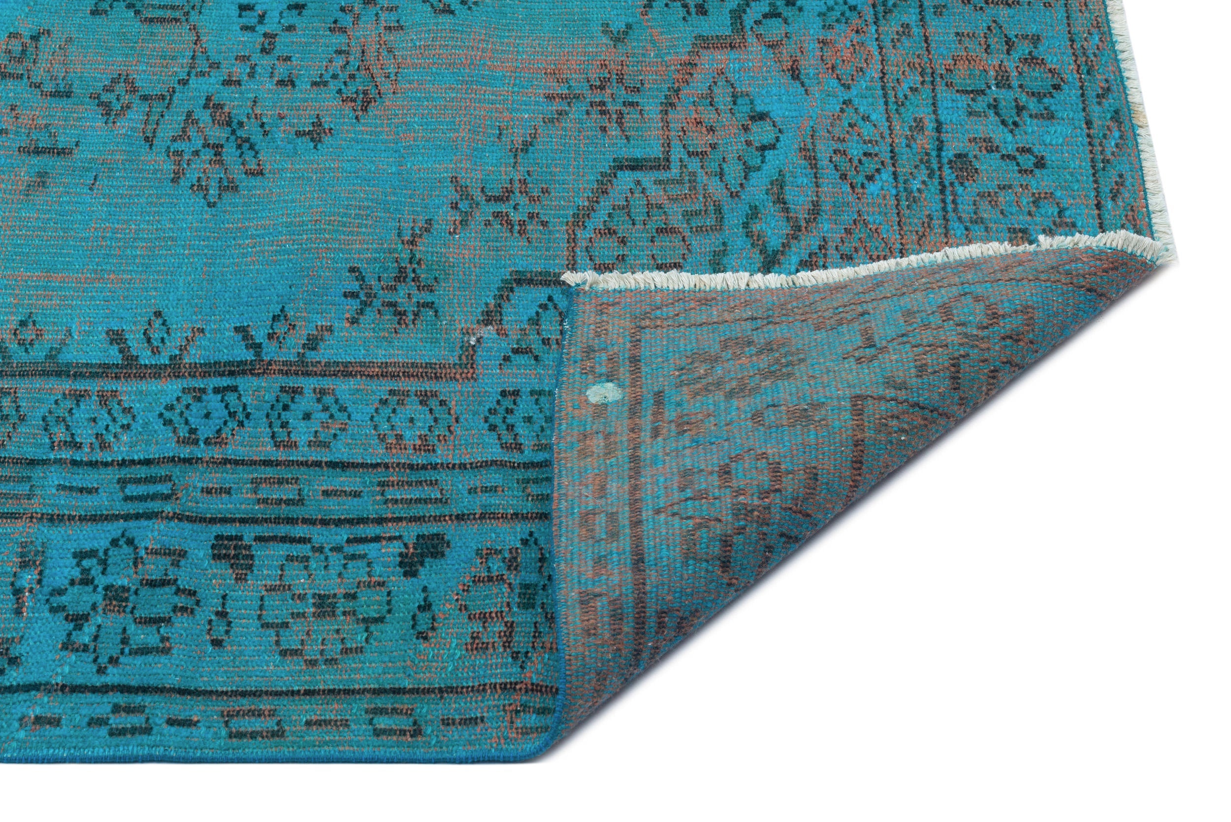 Atina Turquoise Vintage Wool Handmade Area Rug 5'0" x 7'6"