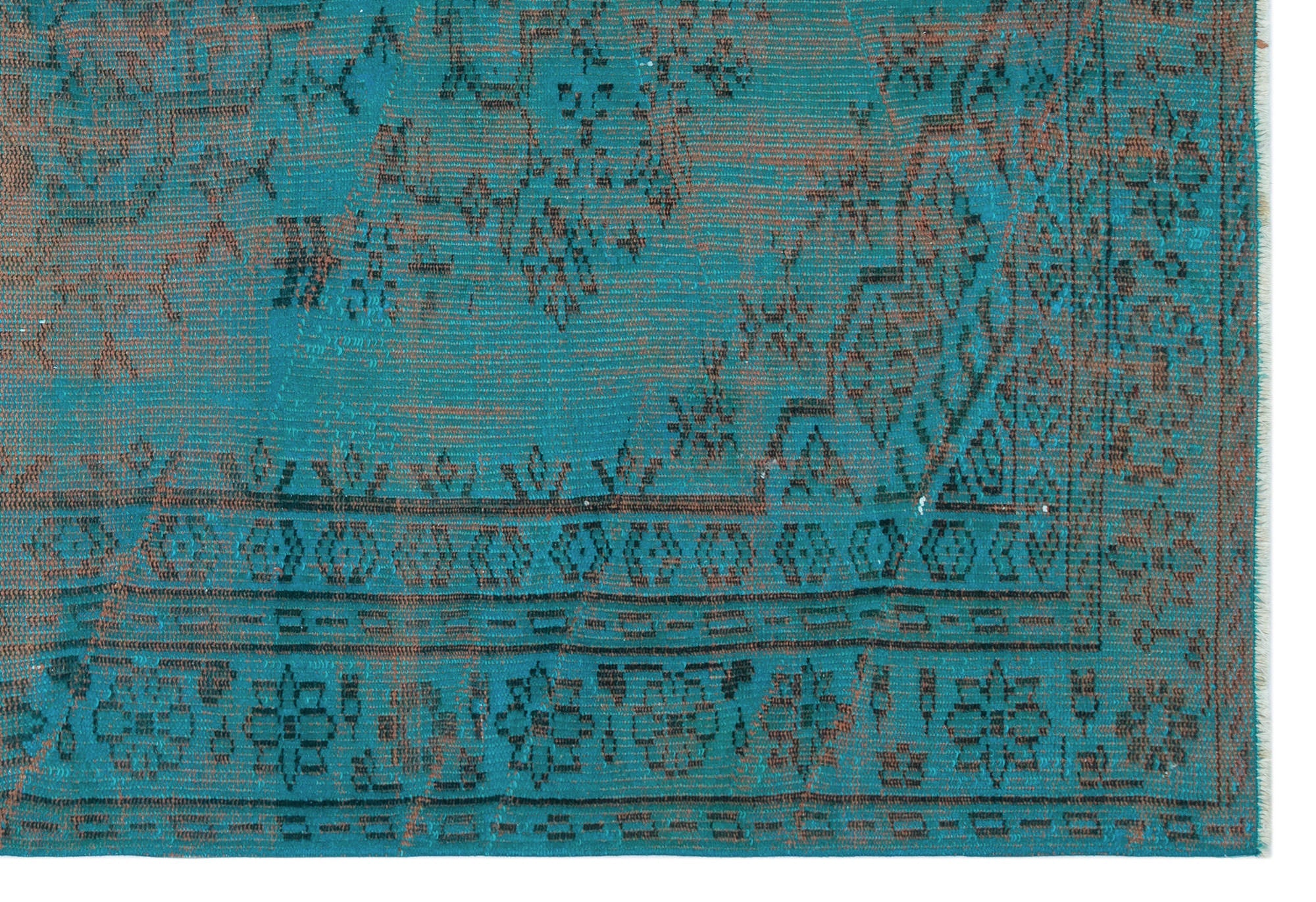 Atina Turquoise Vintage Wool Handmade Area Rug 5'0" x 7'6"