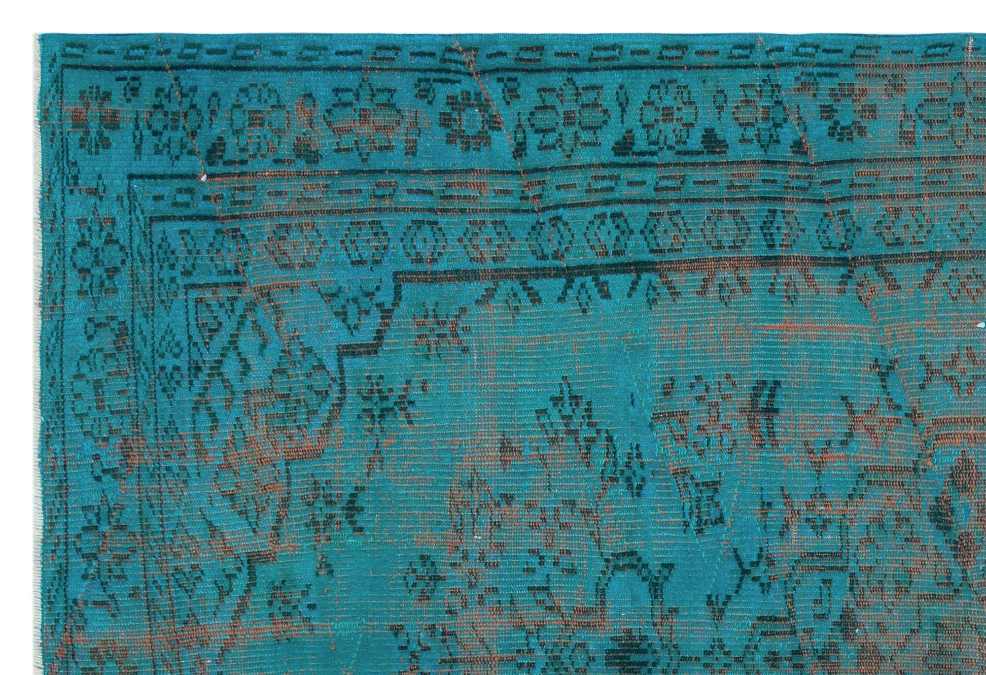 Atina Turquoise Vintage Wool Handmade Area Rug 5'0" x 7'6"