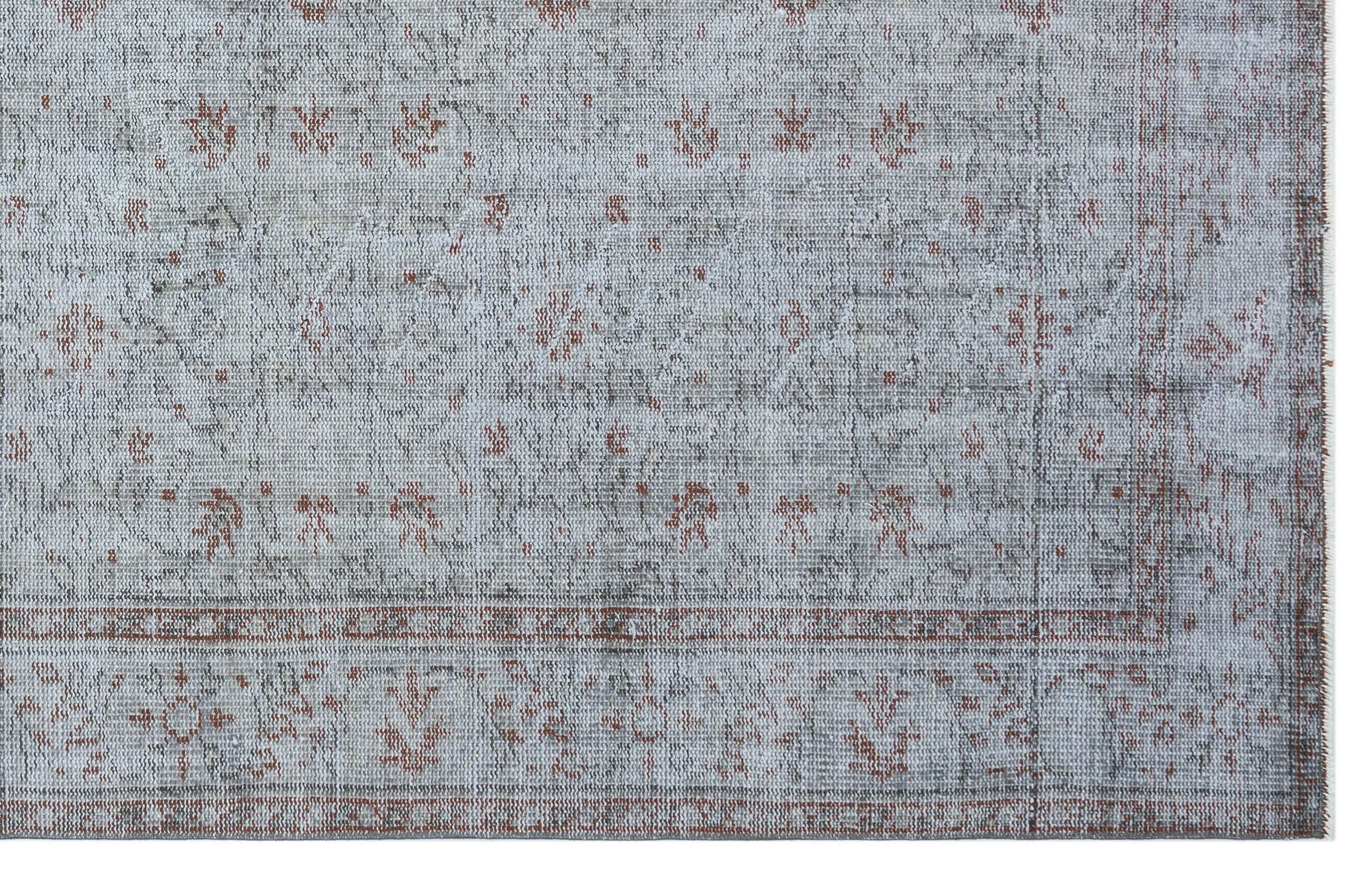 Atina Grey Vintage Wool Handmade Area Rug 5'11" x 9'5"