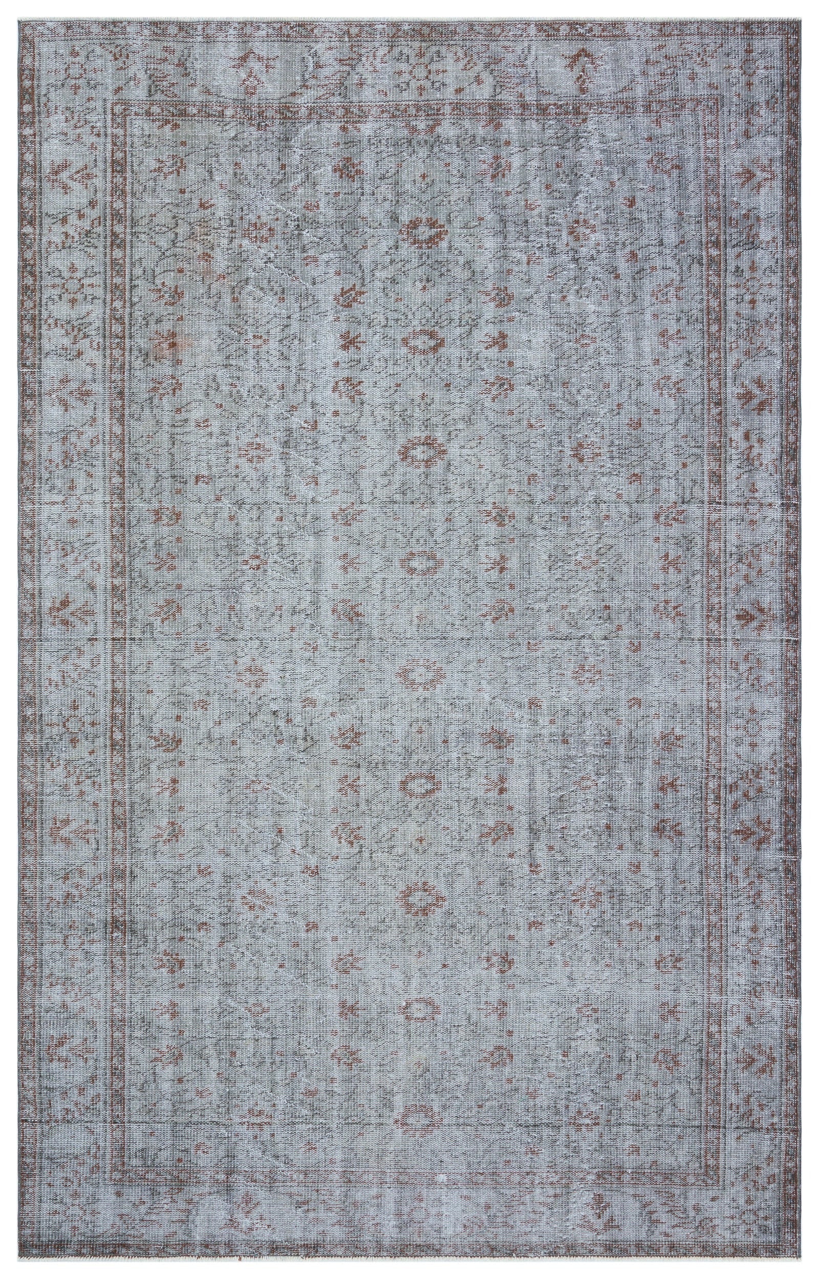 Atina Grey Vintage Wool Handmade Area Rug 5'11" x 9'5"