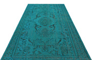 Atina Turquoise Vintage Wool Handmade Area Rug 5'5" x 8'10"