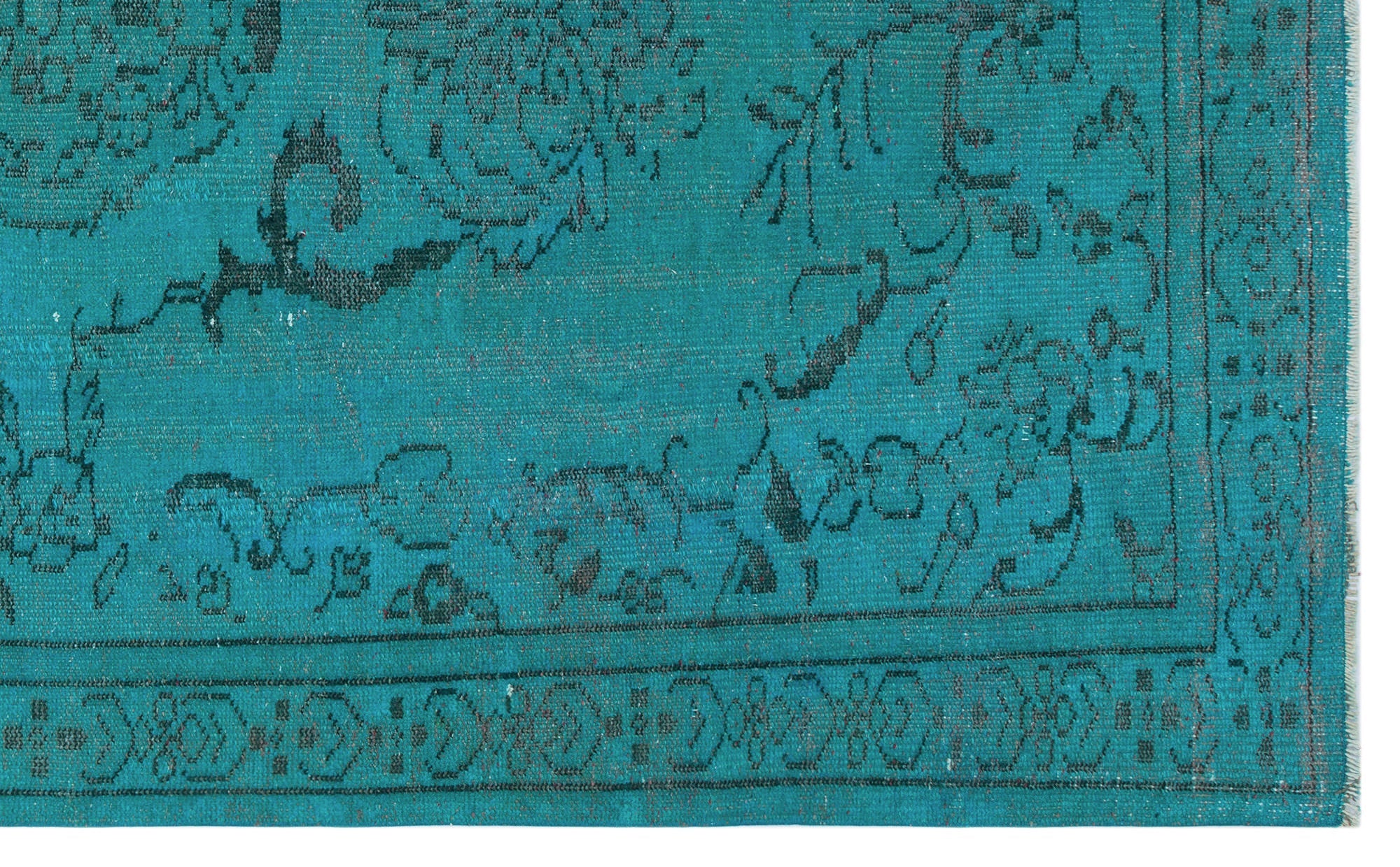 Atina Turquoise Vintage Wool Handmade Area Rug 5'5" x 8'10"