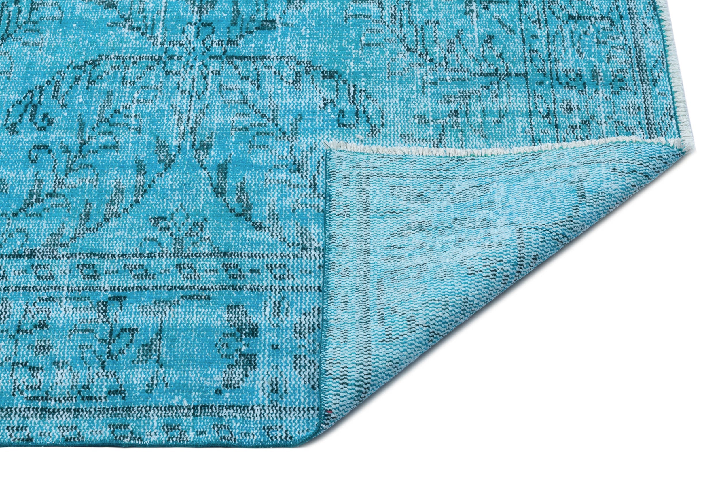 Atina Turquoise Vintage Wool Handmade Area Rug 6'0" x 9'6"