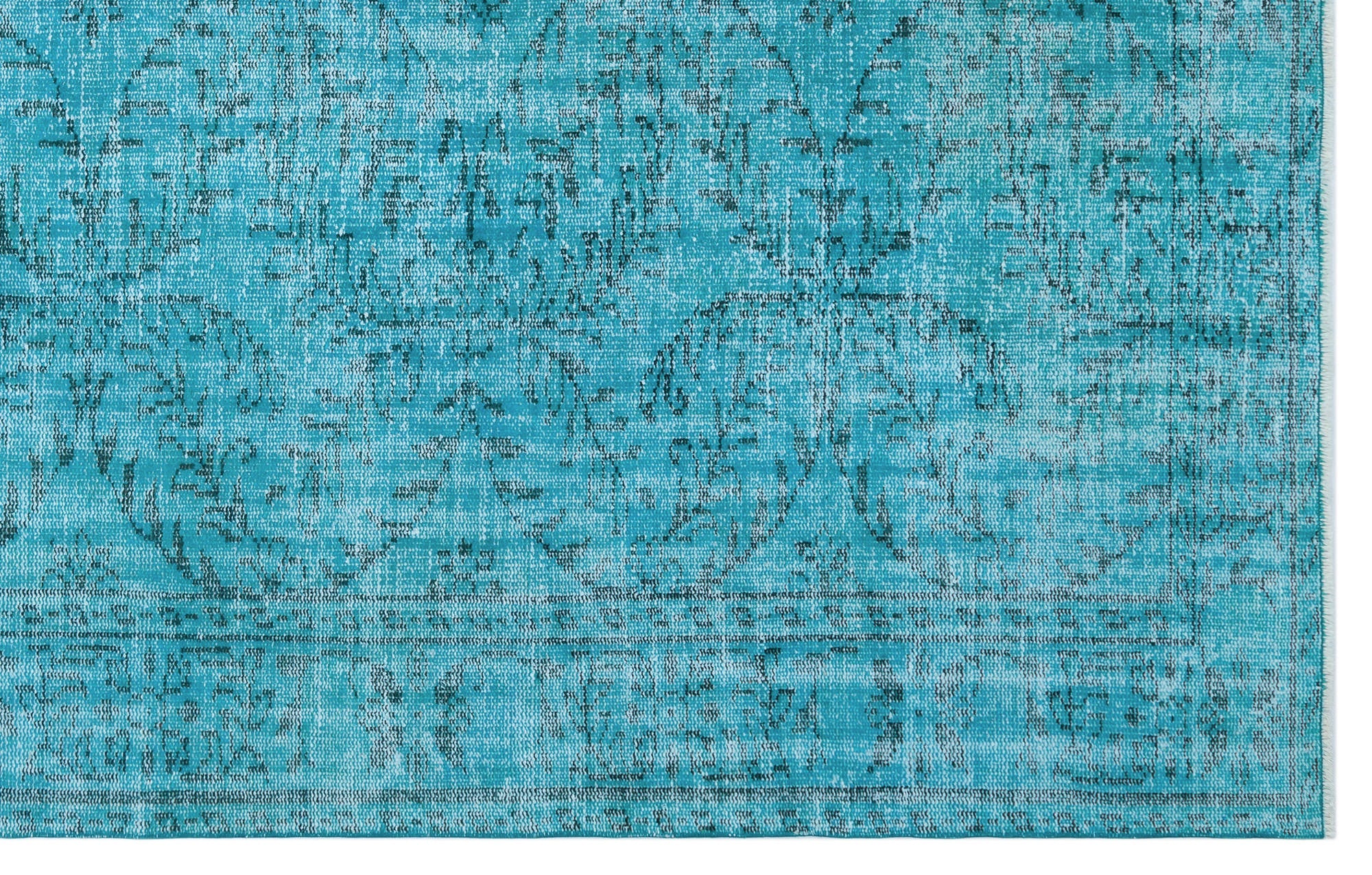 Atina Turquoise Vintage Wool Handmade Area Rug 6'0" x 9'6"