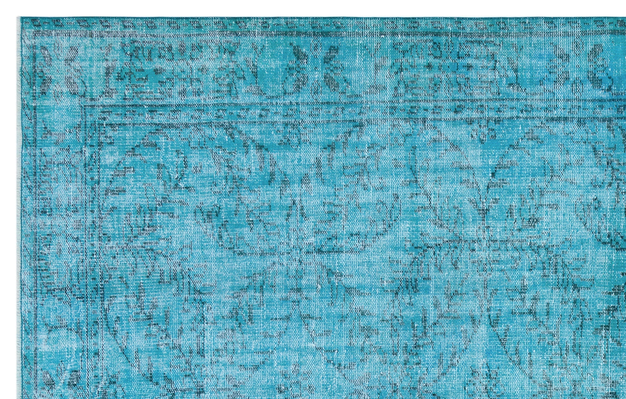 Atina Turquoise Vintage Wool Handmade Area Rug 6'0" x 9'6"