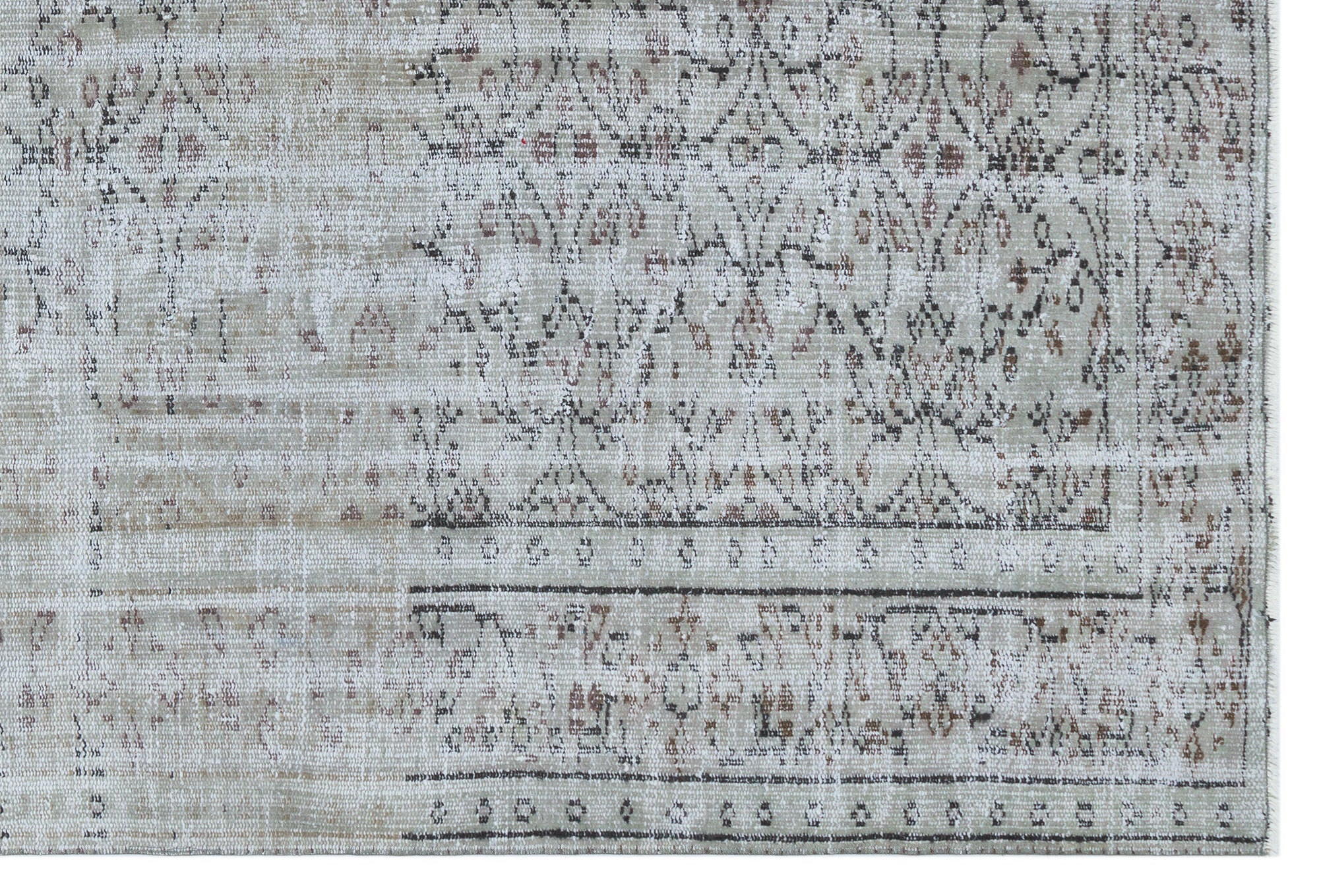 Atina Grey Vintage Wool Handmade Area Rug 5'10" x 8'6"