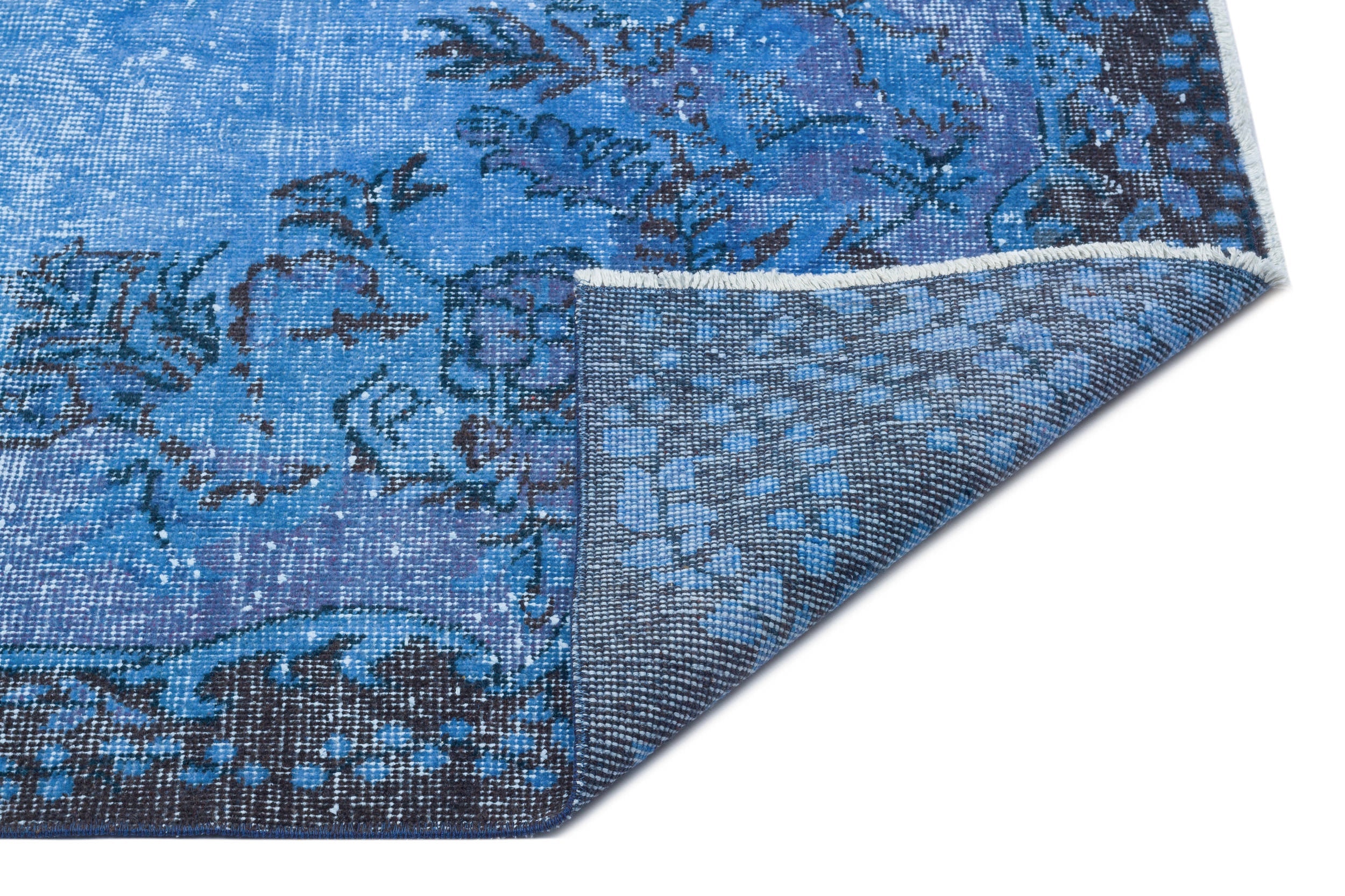 Atina Blue Vintage Wool Handmade Area Rug 5'8" x 9'3"