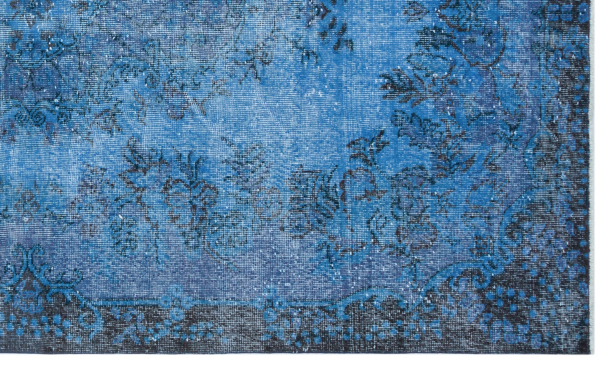 Atina Blue Vintage Wool Handmade Area Rug 5'8" x 9'3"