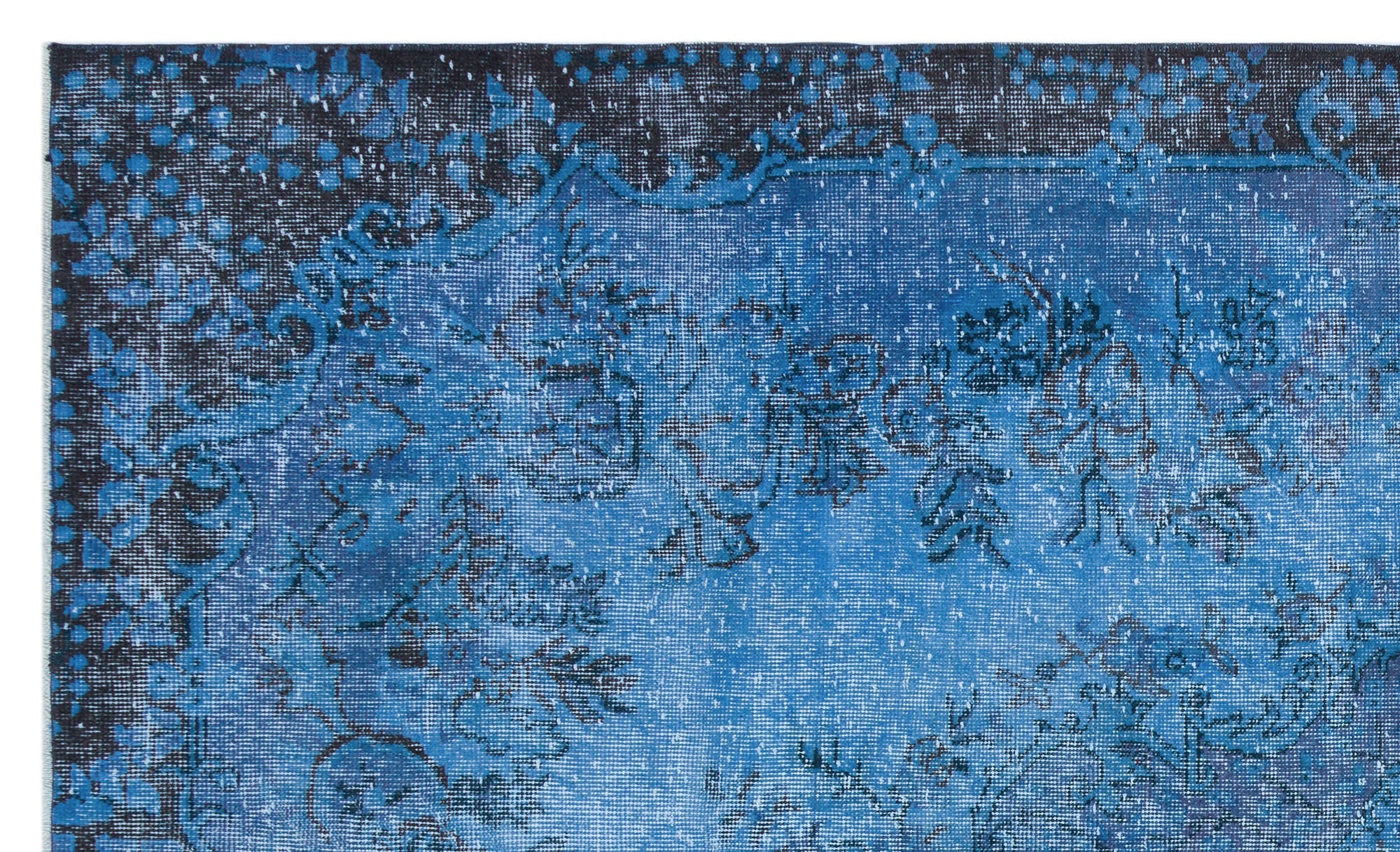 Atina Blue Vintage Wool Handmade Area Rug 5'8" x 9'3"