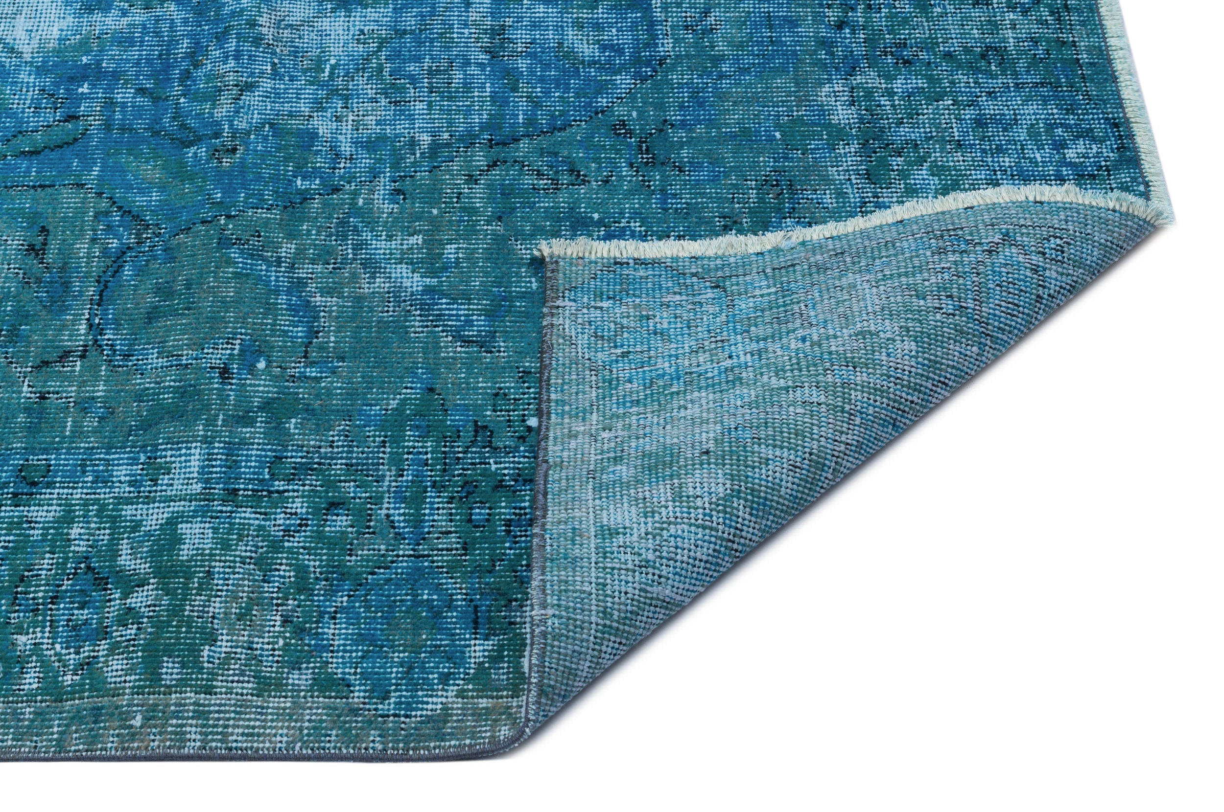 Atina Turquoise Vintage Wool Handmade Area Rug 5'0" x 8'5"