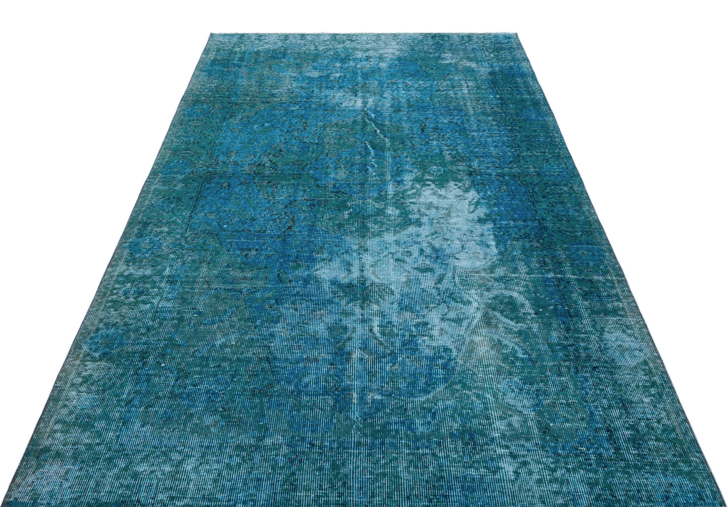 Atina Turquoise Vintage Wool Handmade Area Rug 5'0" x 8'5"