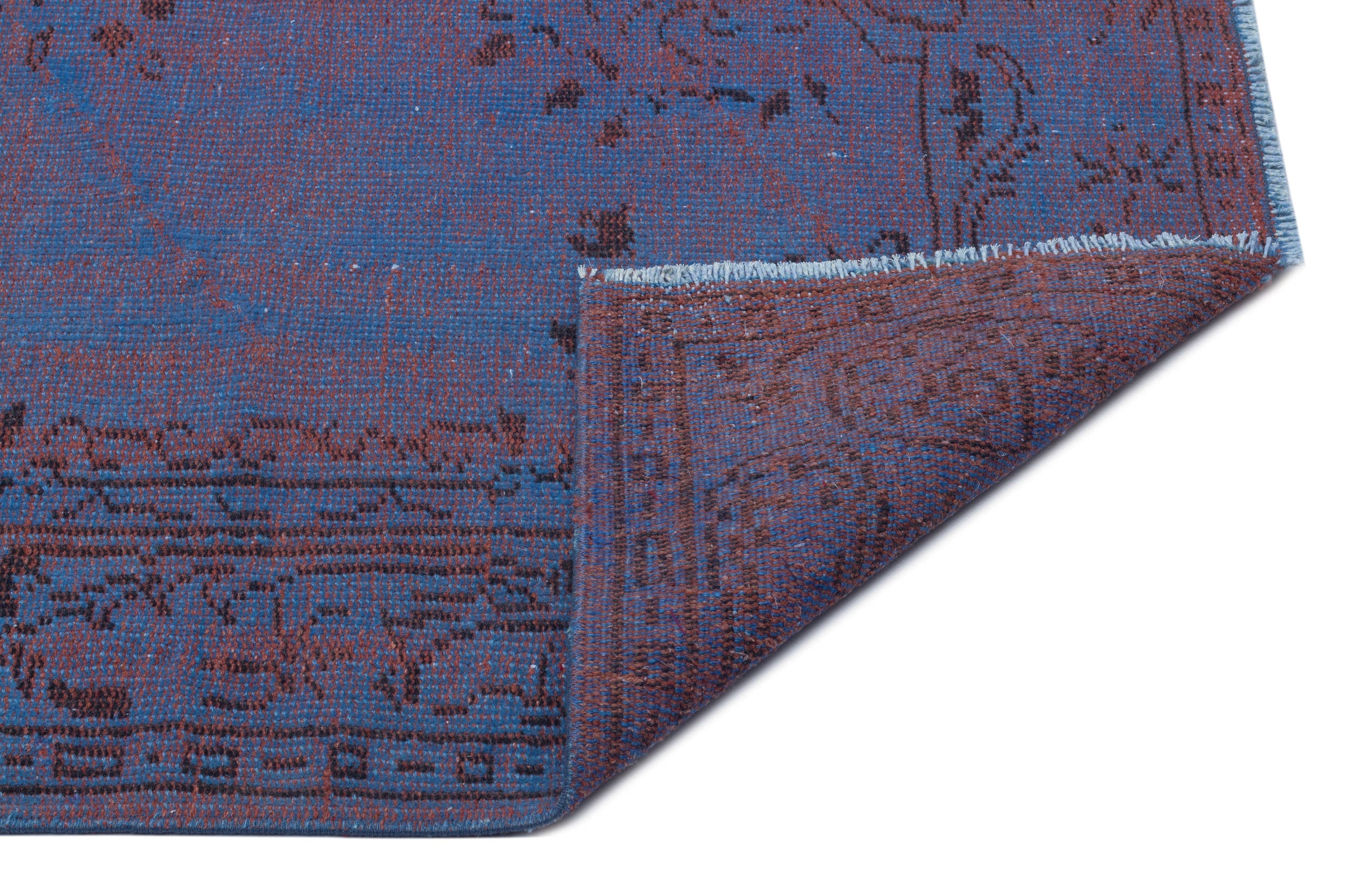Atina Blue Vintage Wool Handmade Area Rug 5'0" x 8'2"