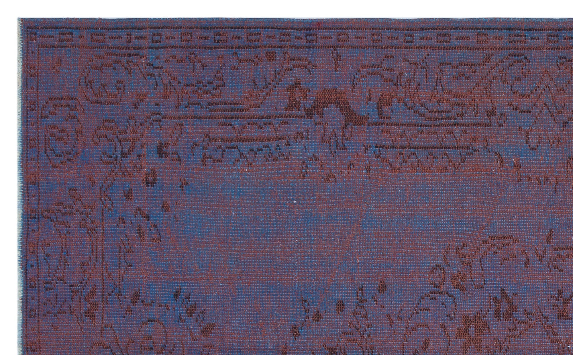 Atina Blue Vintage Wool Handmade Area Rug 5'0" x 8'2"
