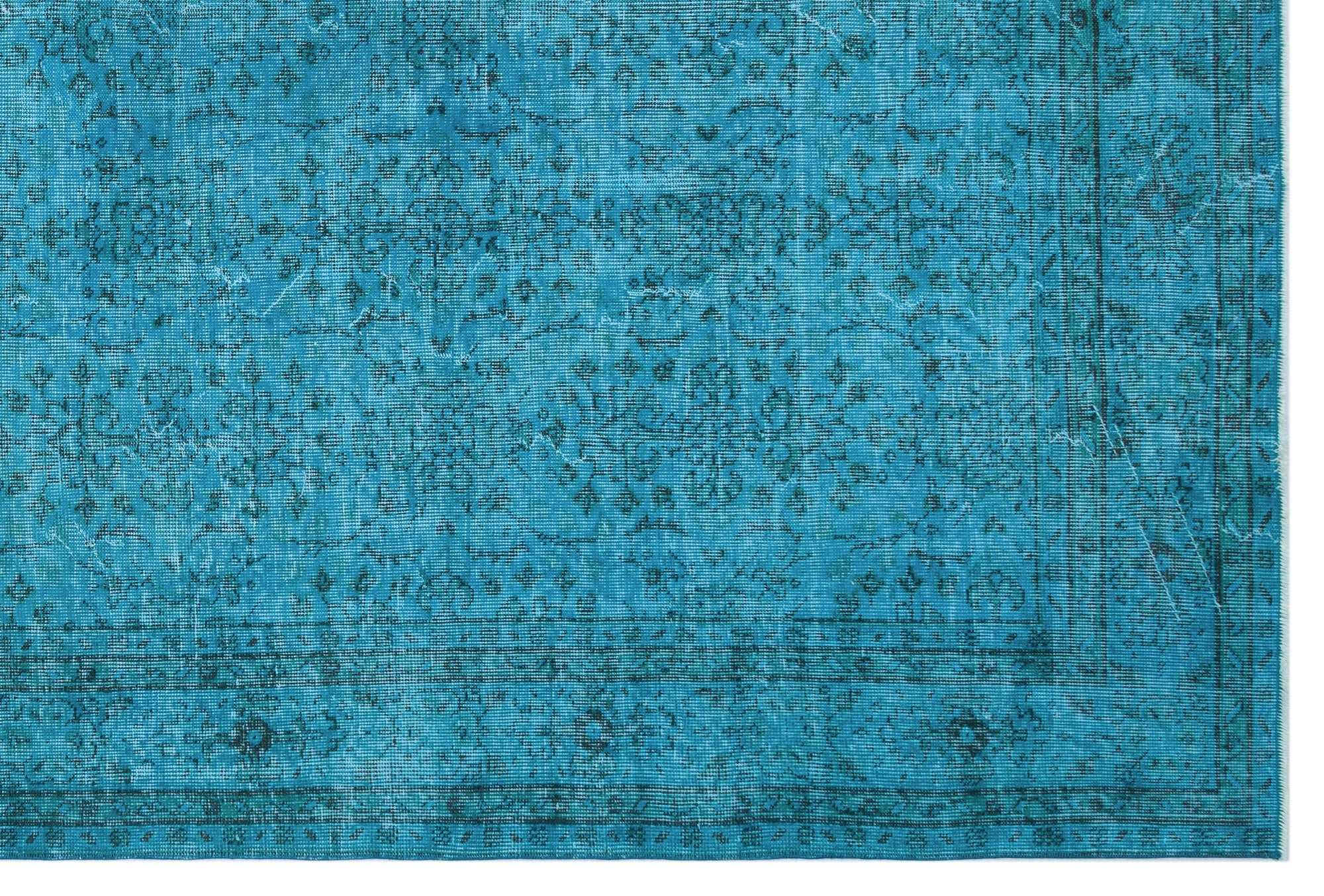Atina Turquoise Vintage Wool Handmade Area Rug 6'11" x 10'4"