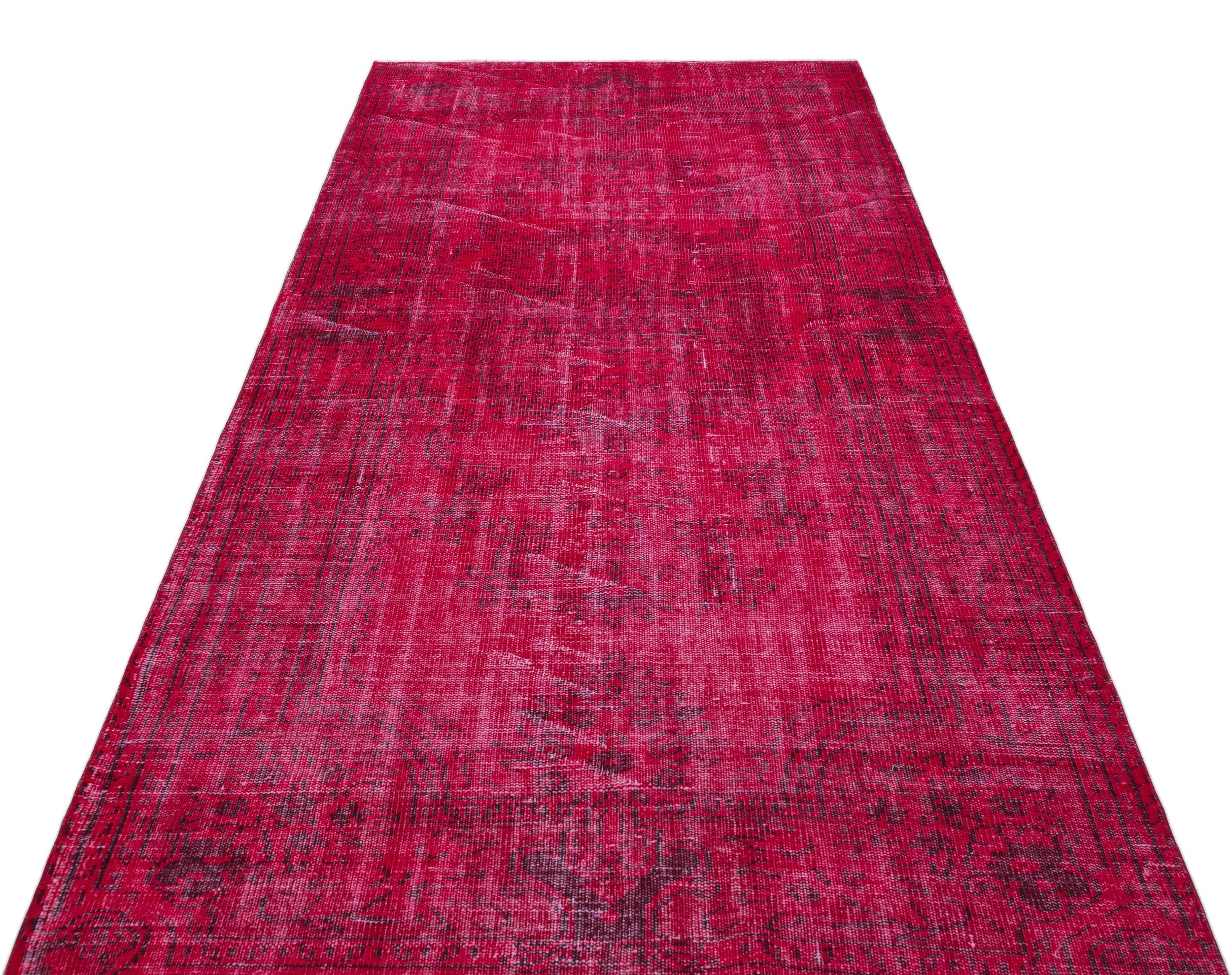 Atina Pink Vintage Wool Handmade Area Rug 4'6" x 9'5"