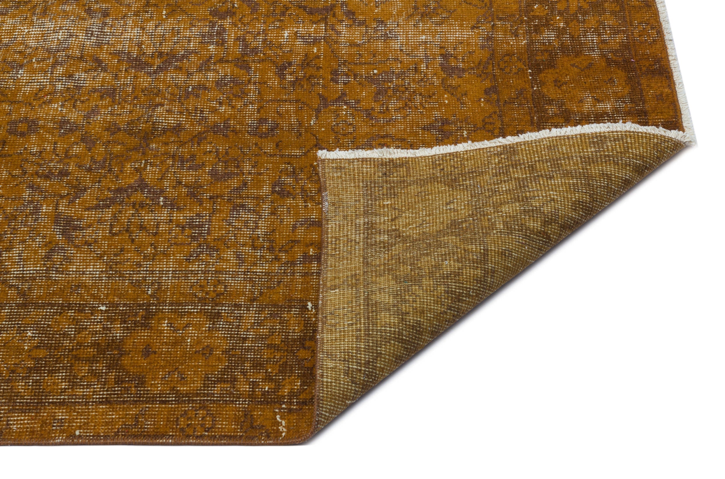 Atina Brown Vintage Wool Handmade Area Rug 5'3" x 9'4"